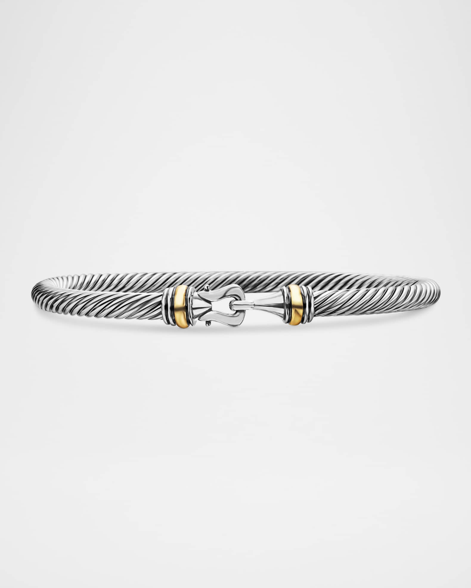 David Yurman 4mm Cable Buckle Bracelet with Gold