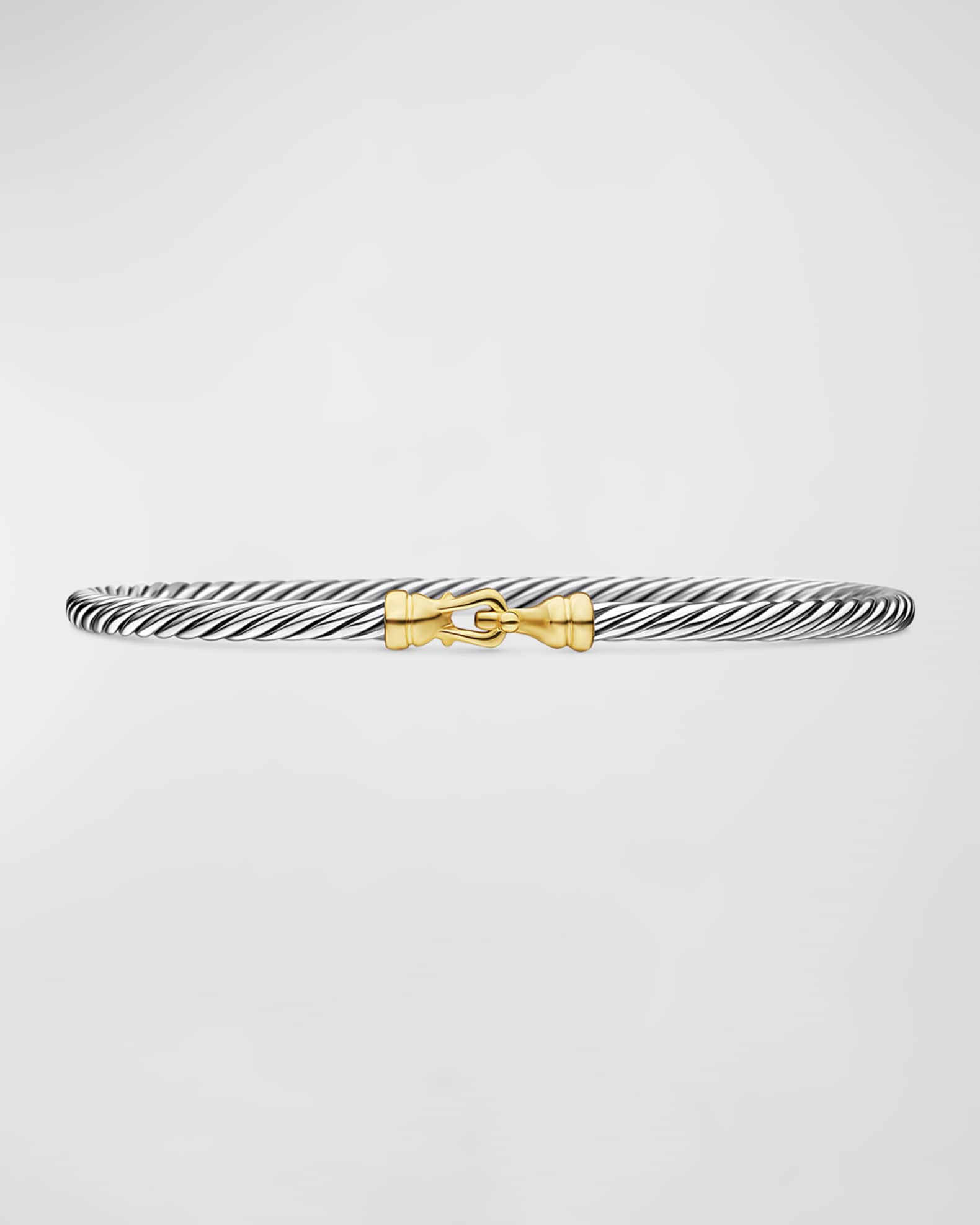 David Yurman Cable Buckle Bracelet in Silver with 18K Gold, 3mm ...