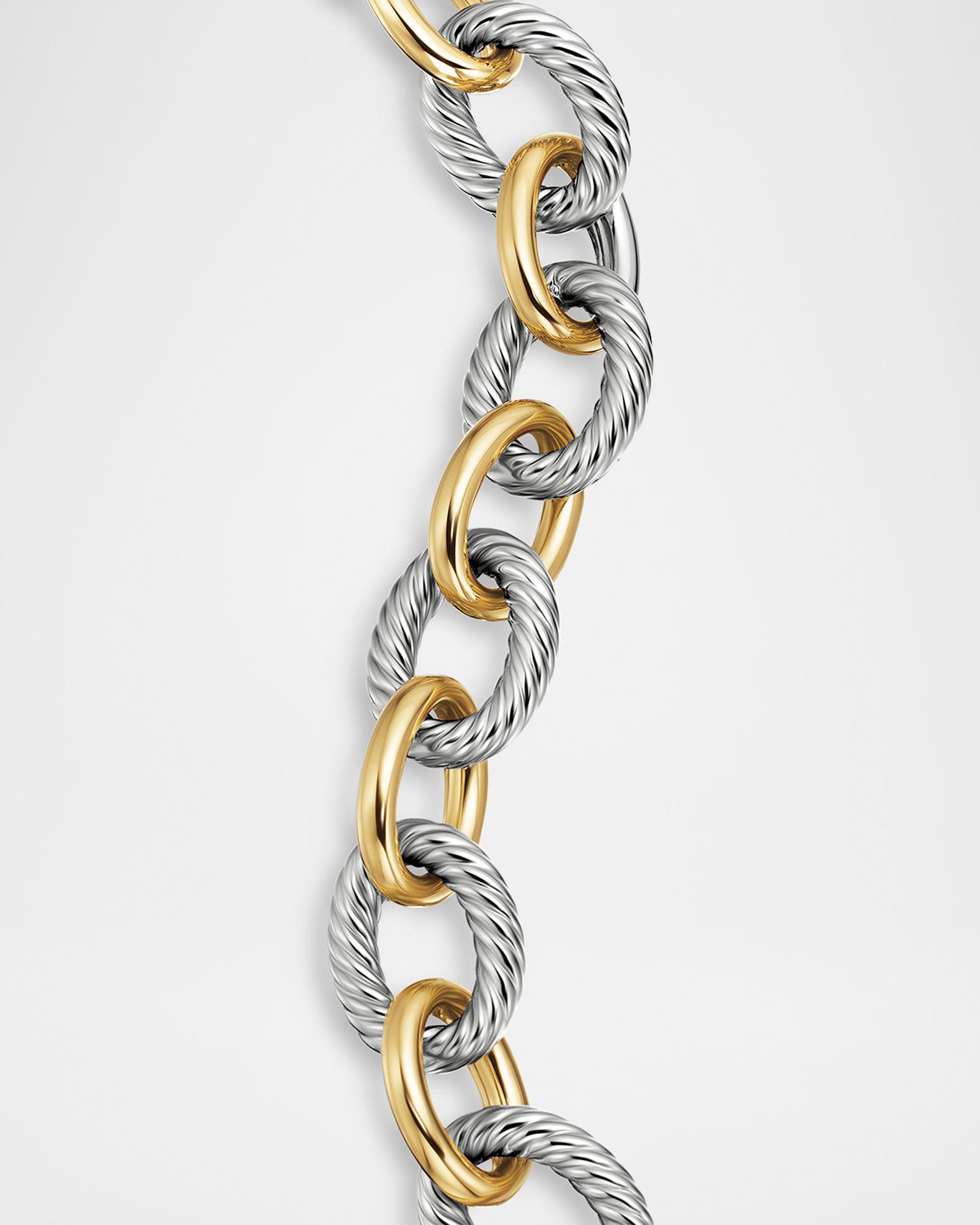 David Yurman Oval Extra-Large Link Bracelet with Gold | Neiman Marcus