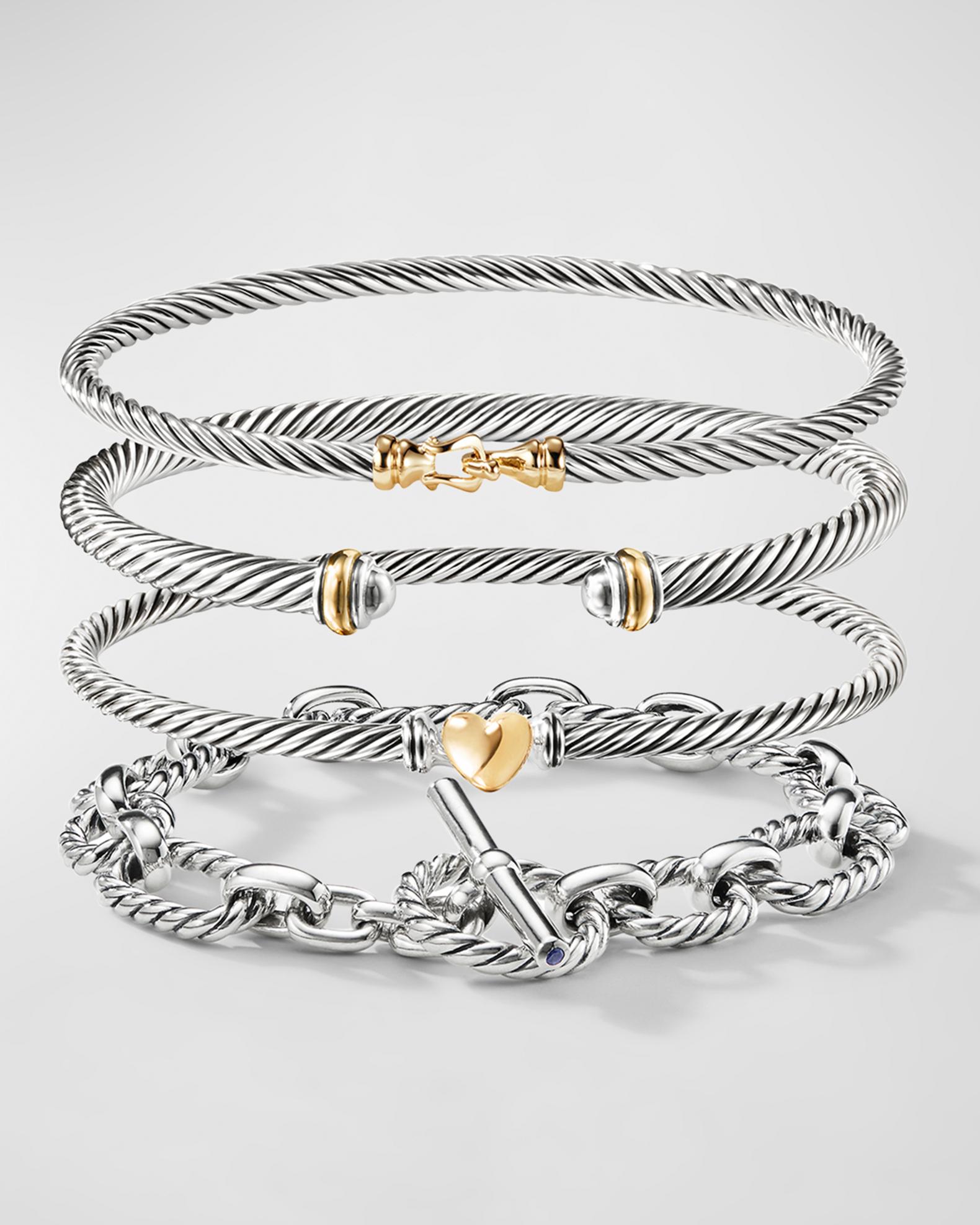 David Yurman Classic Cable Bracelet in Silver with 18K Gold  David Yurman Cable Classics Bracelet main image 0