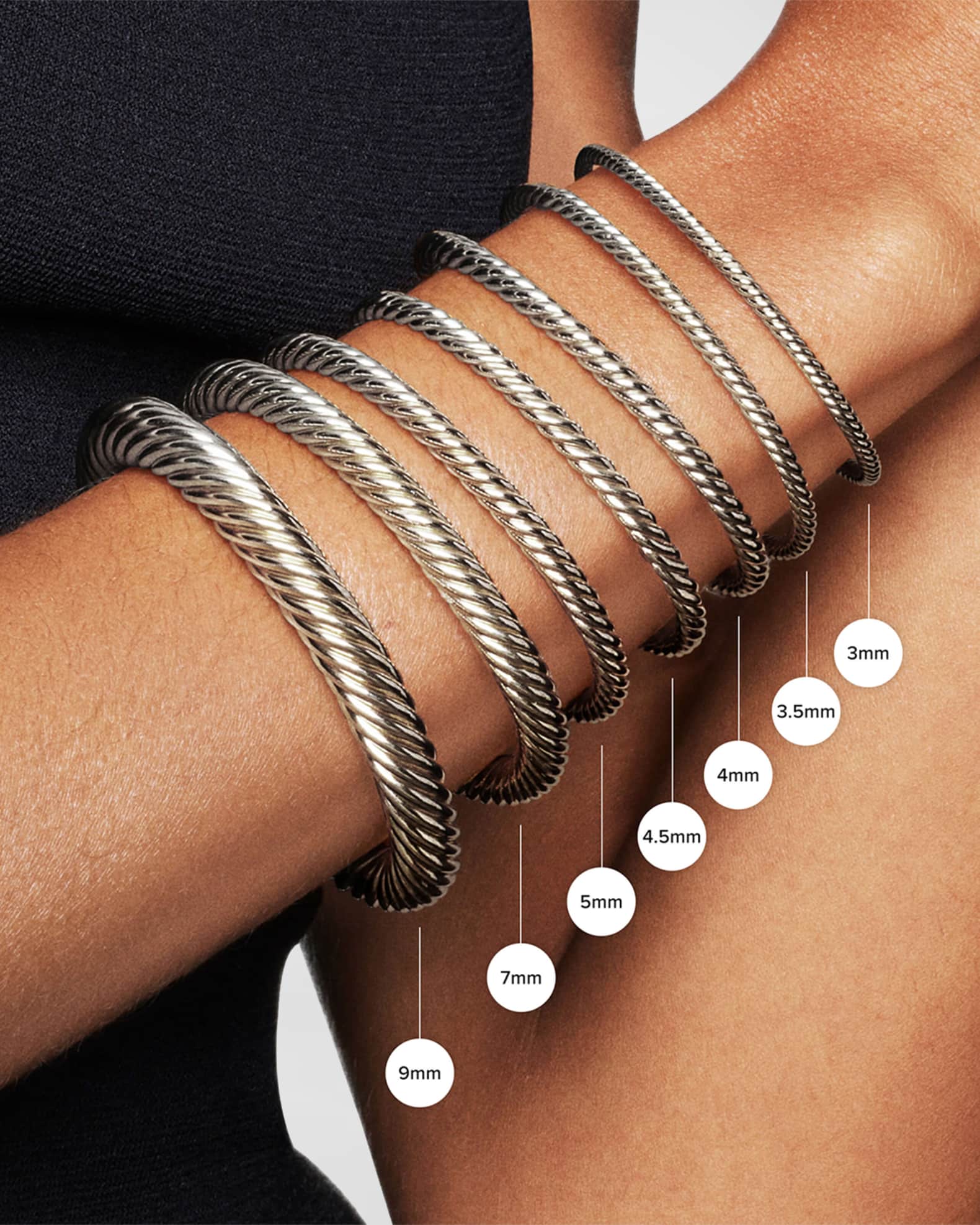 David Yurman 8mm Chatelaine Bracelet with Gemstone in Silver Neiman Marcus