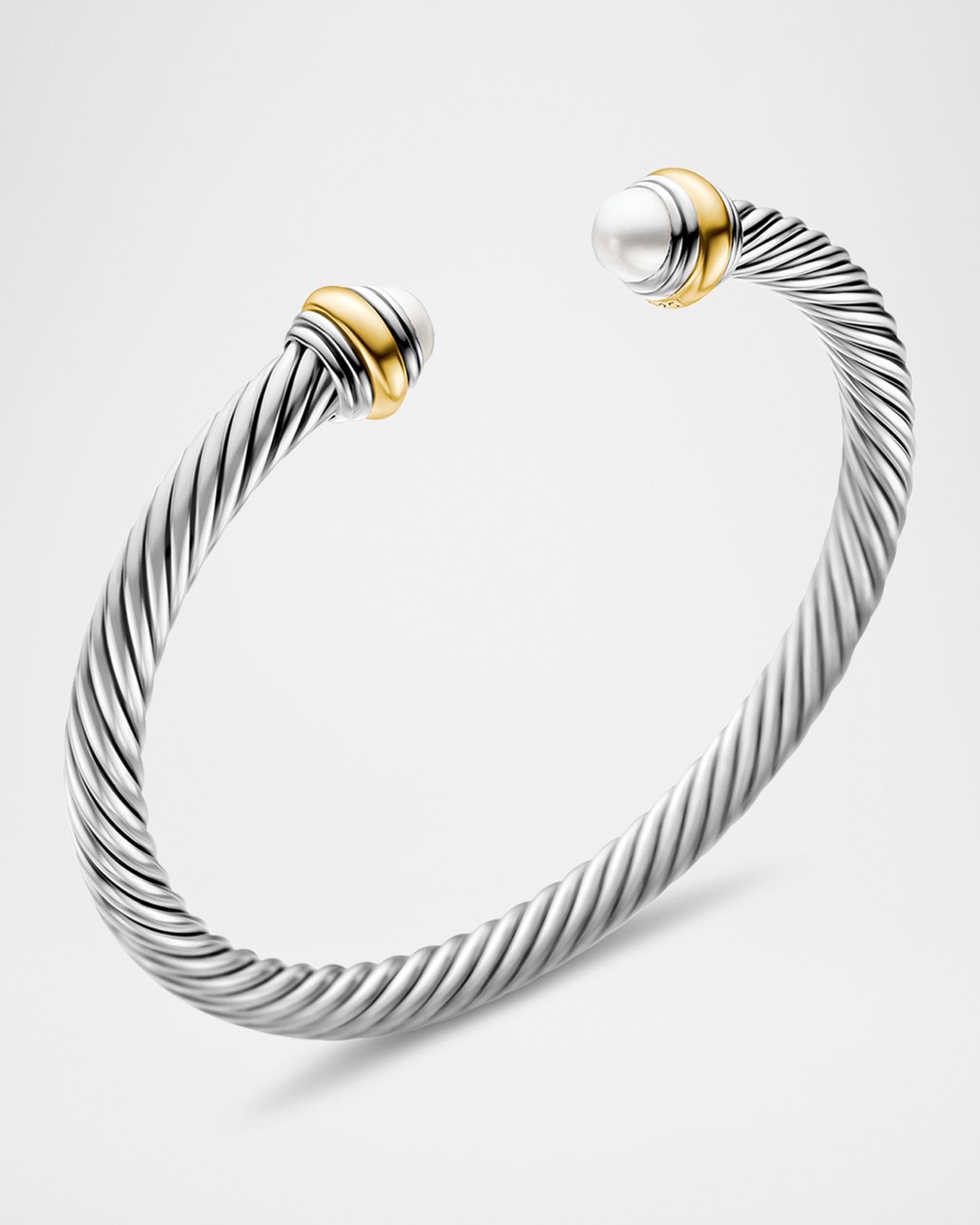 David Yurman Cable Bracelet with Gemstone in Silver with 14K  Cable Bracelet with Gemstone and 14K Gold in Silver, 5mm main image 0