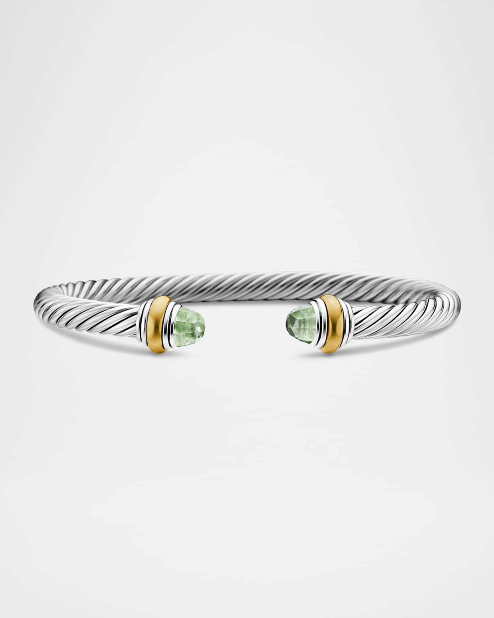David Yurman Cable Bracelet with Gemstone in Silver with 14K Gold, 5mm