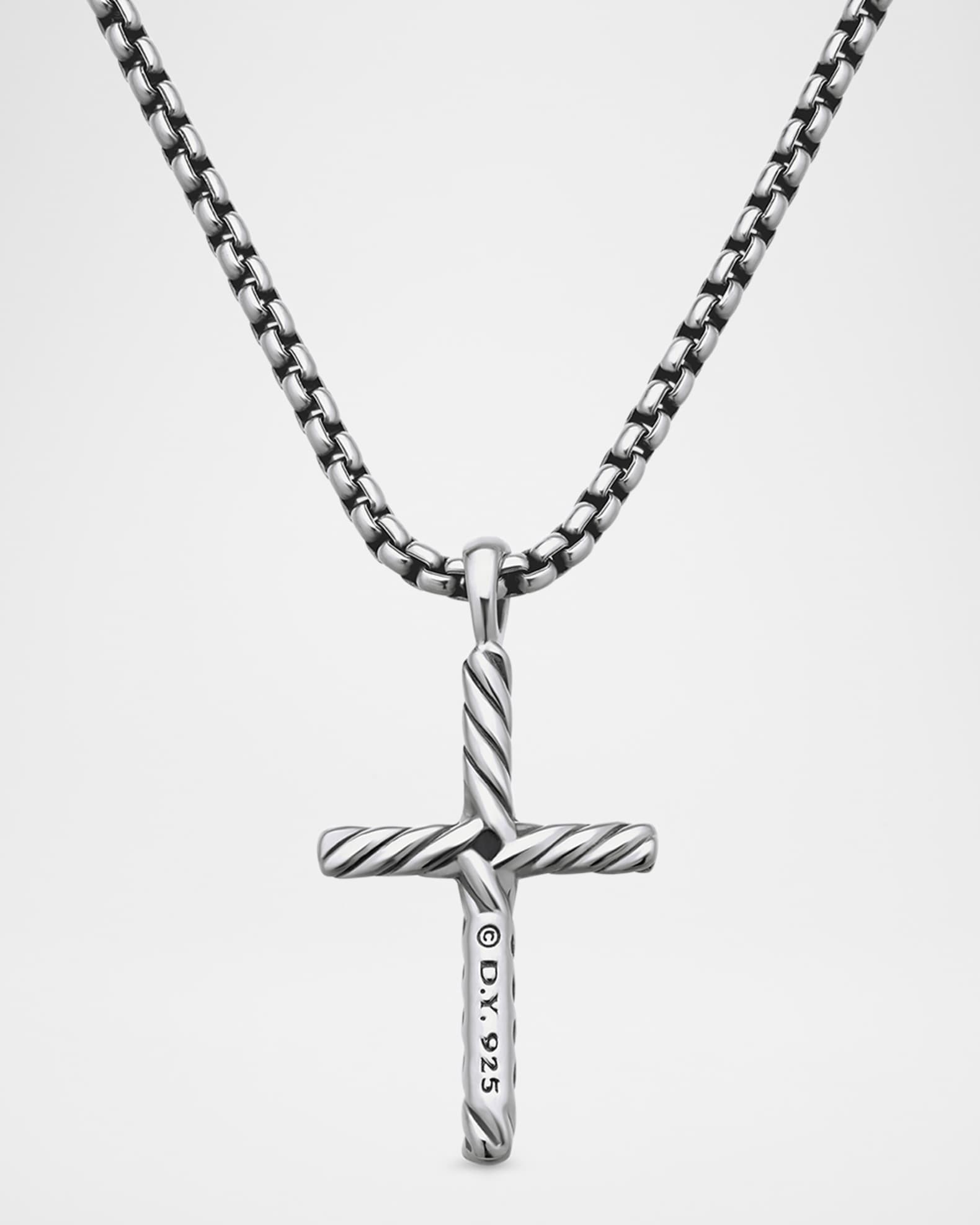 Cable classics cross online necklace with diamond