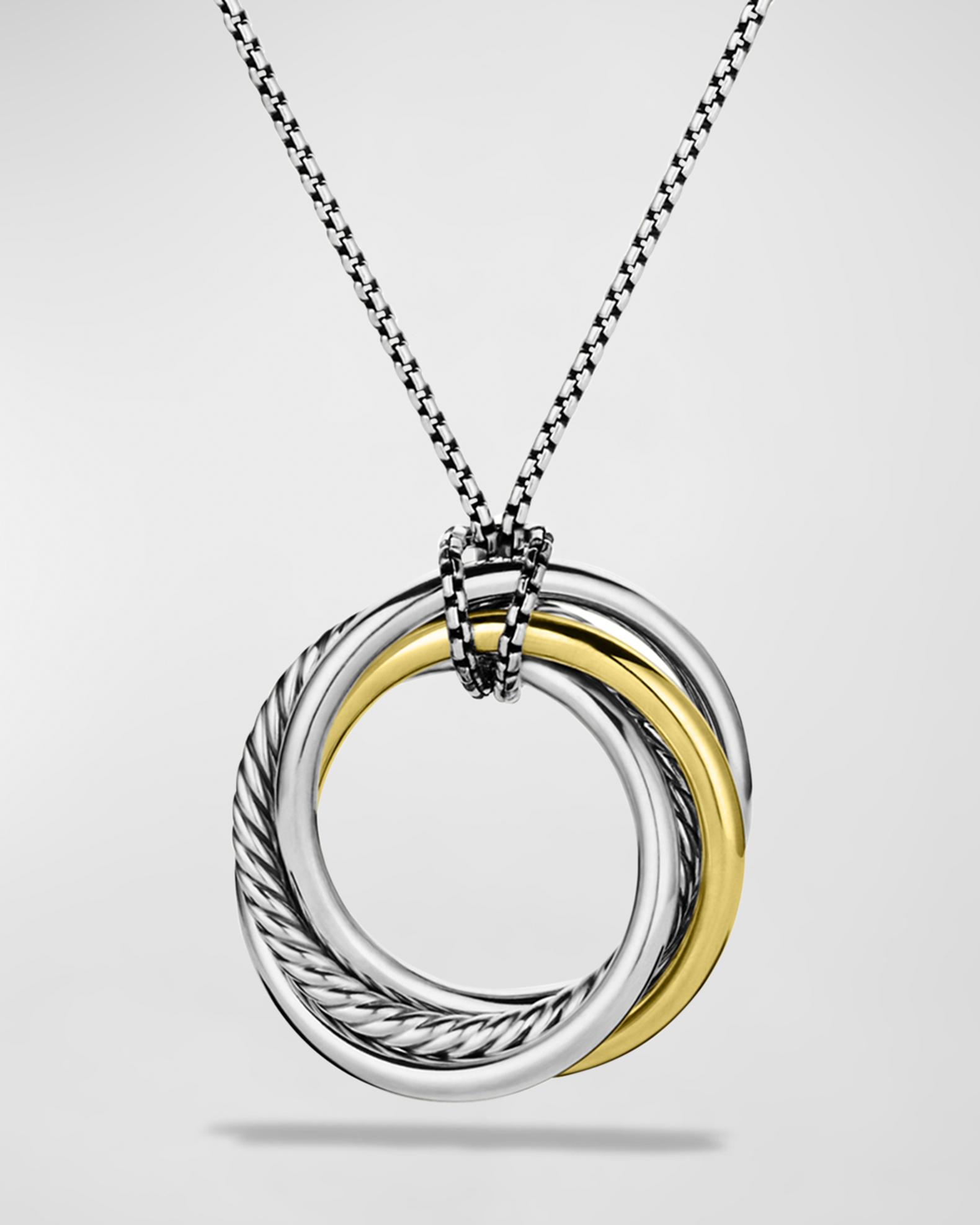 Crossover Pendant with Gold on Chain