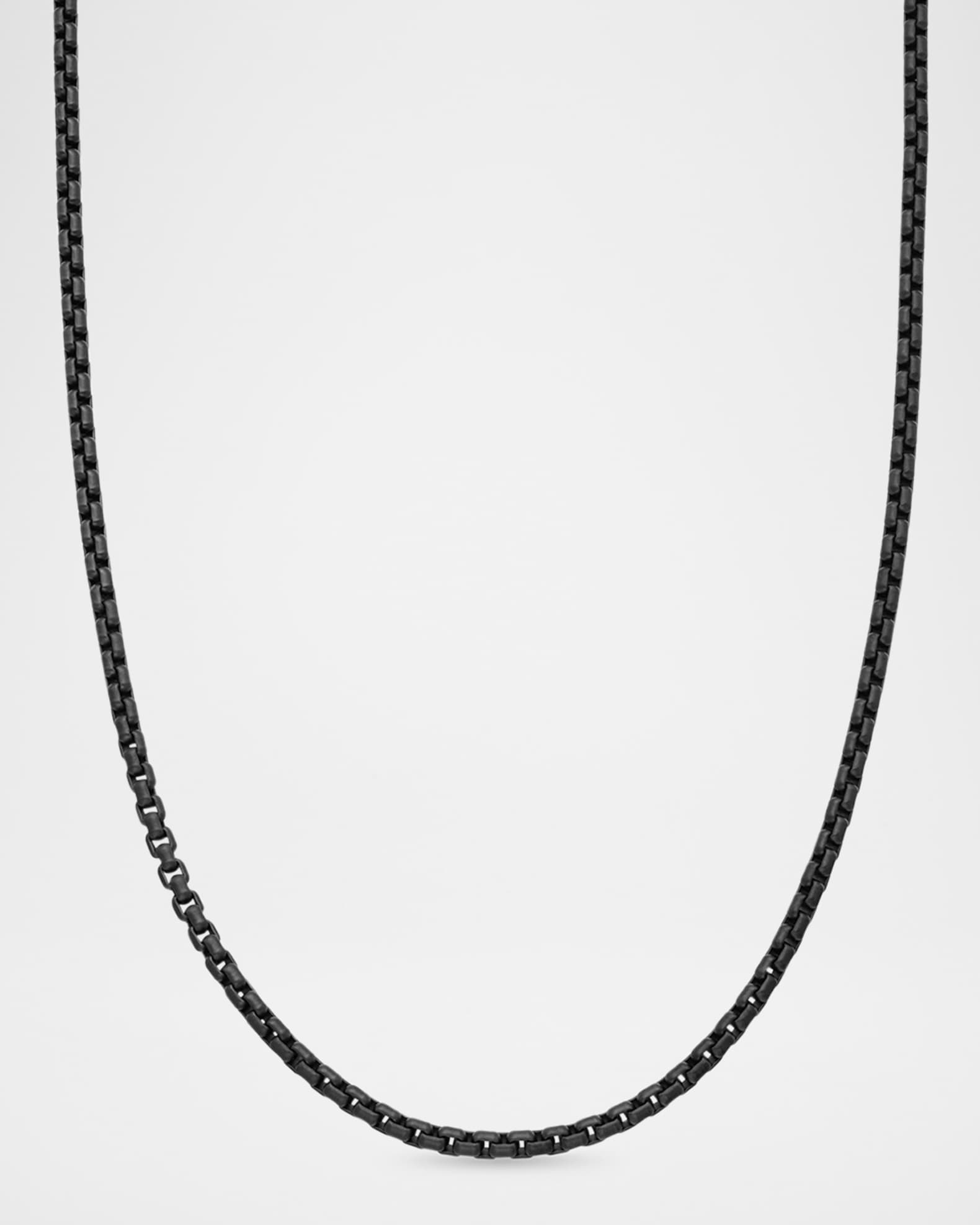 Small Black Box Chain Necklace, 24" 0