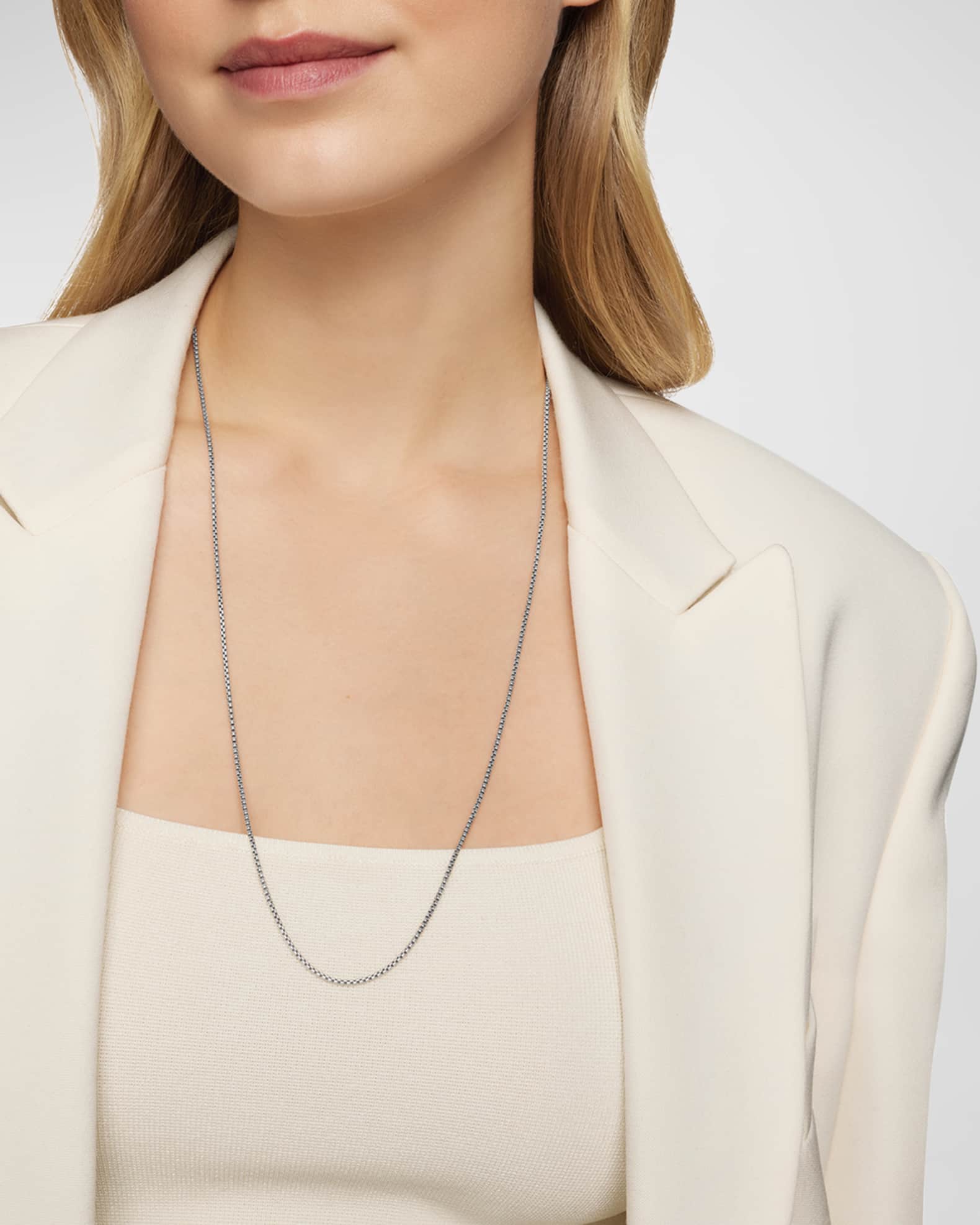 David Yurman Box Chain Necklace in Silver Neiman Marcus
