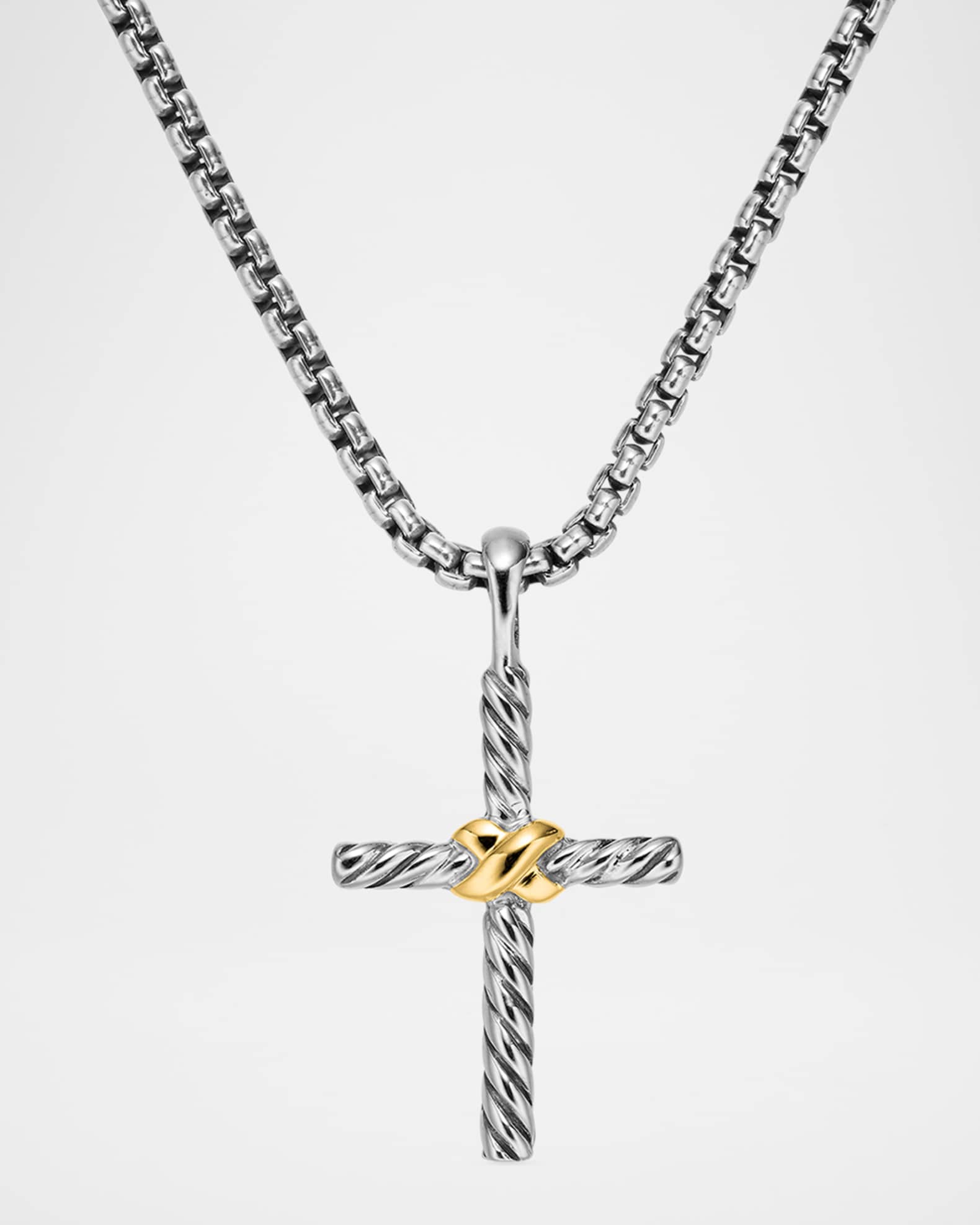 Petite X Cross with Gold on Chain 0