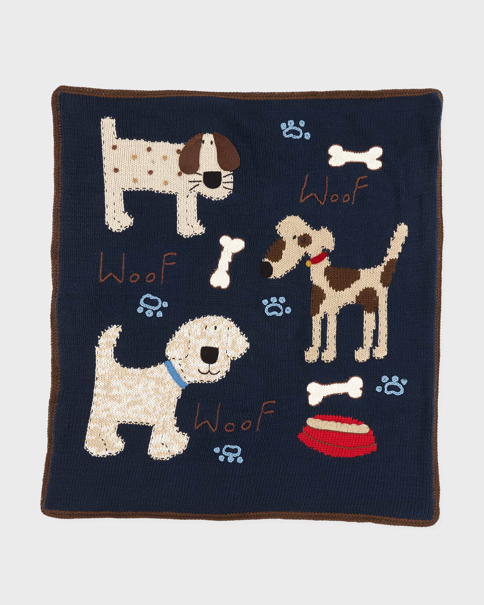 Art Walk Kid's Woof Woof Knit Blanket