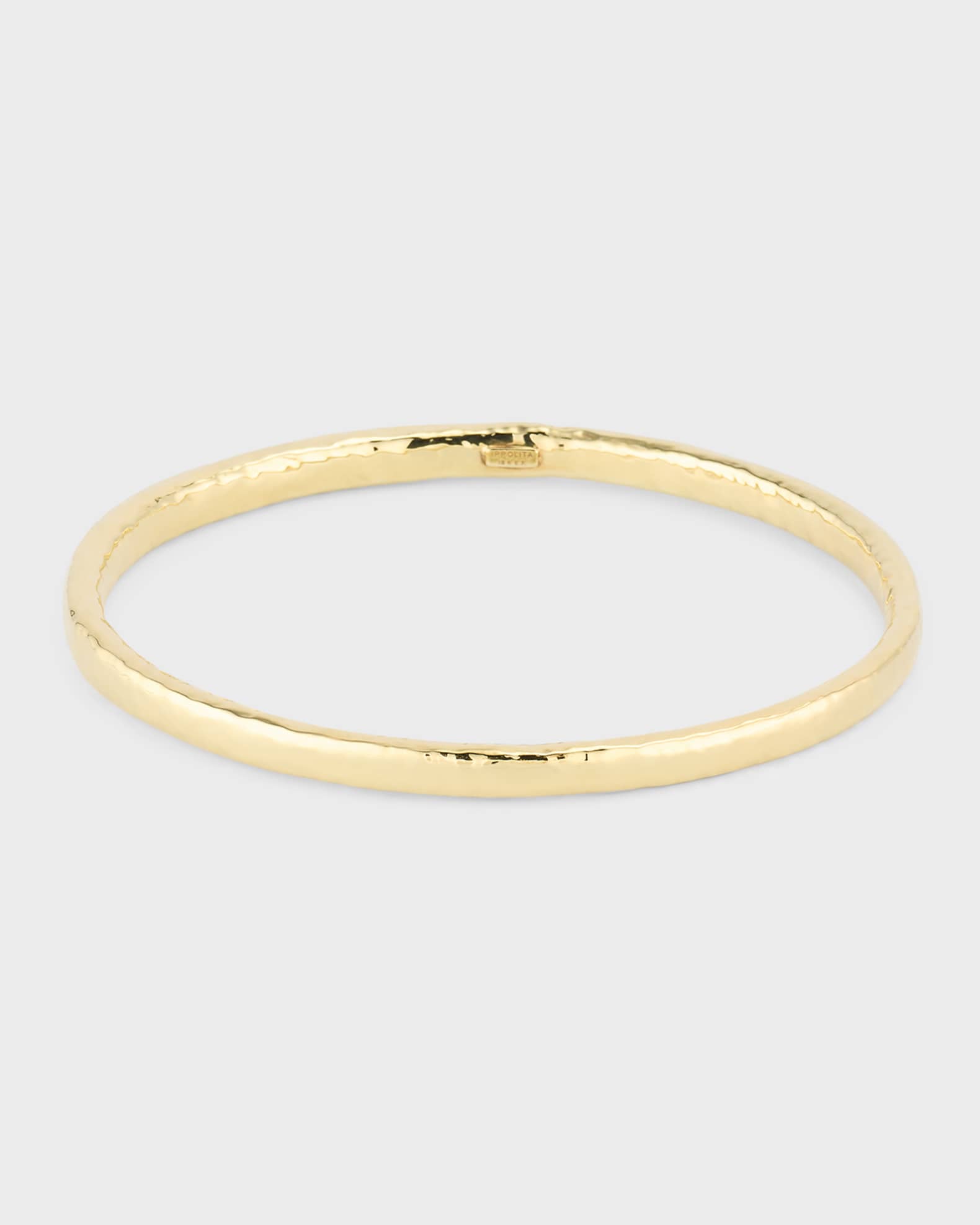 Medium Hammered Bangle in 18K Gold 0