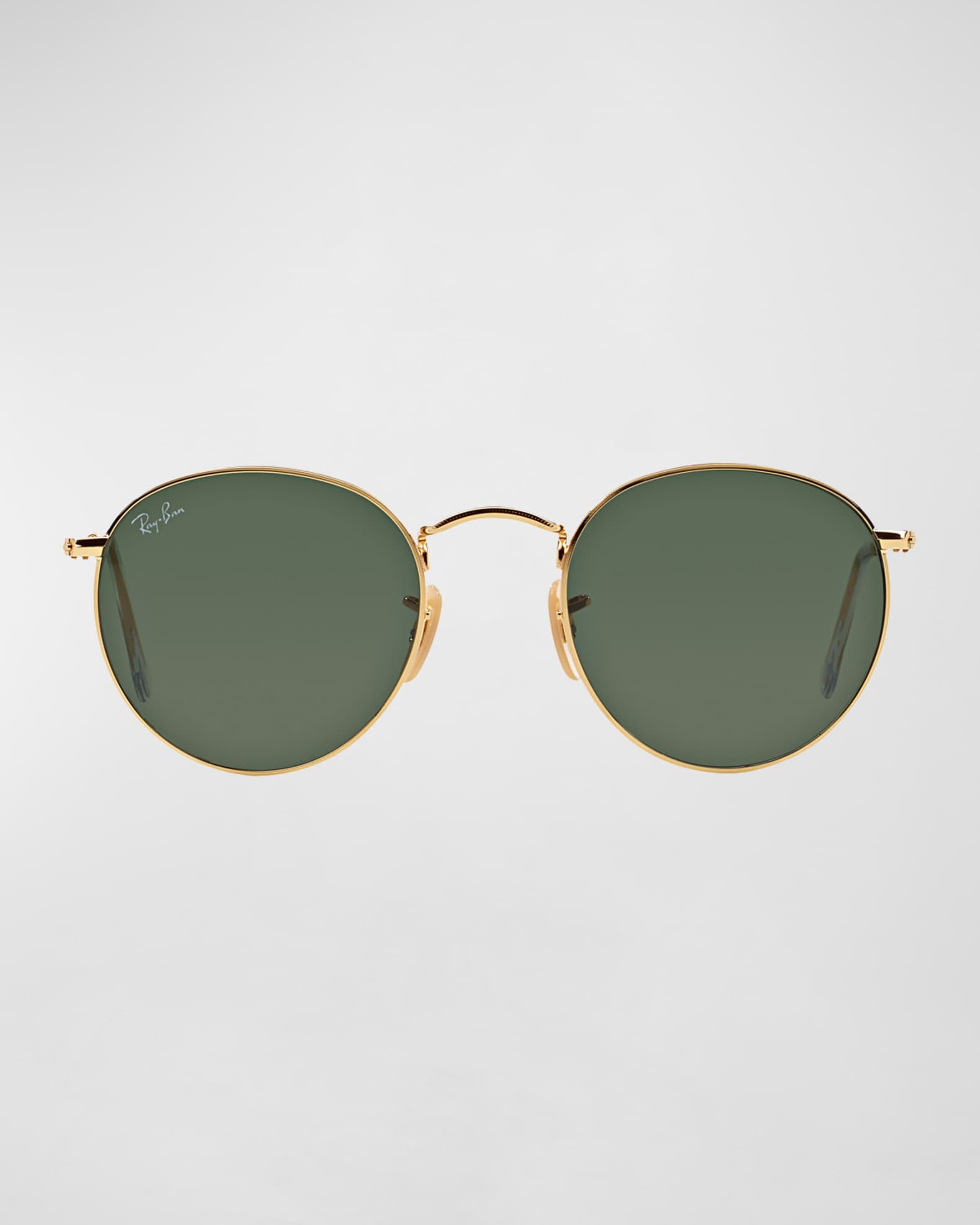 Men's Round Metal Sunglasses, Green, 53MM 1