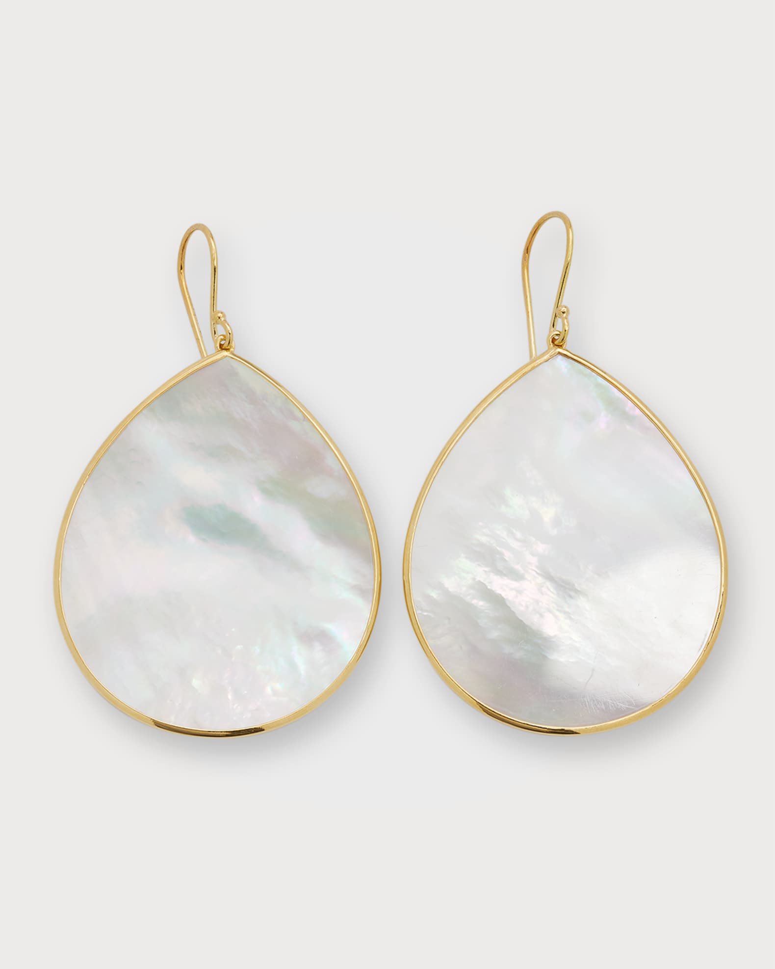 Jumbo Stone Teardrop Earrings in 18K Gold 0