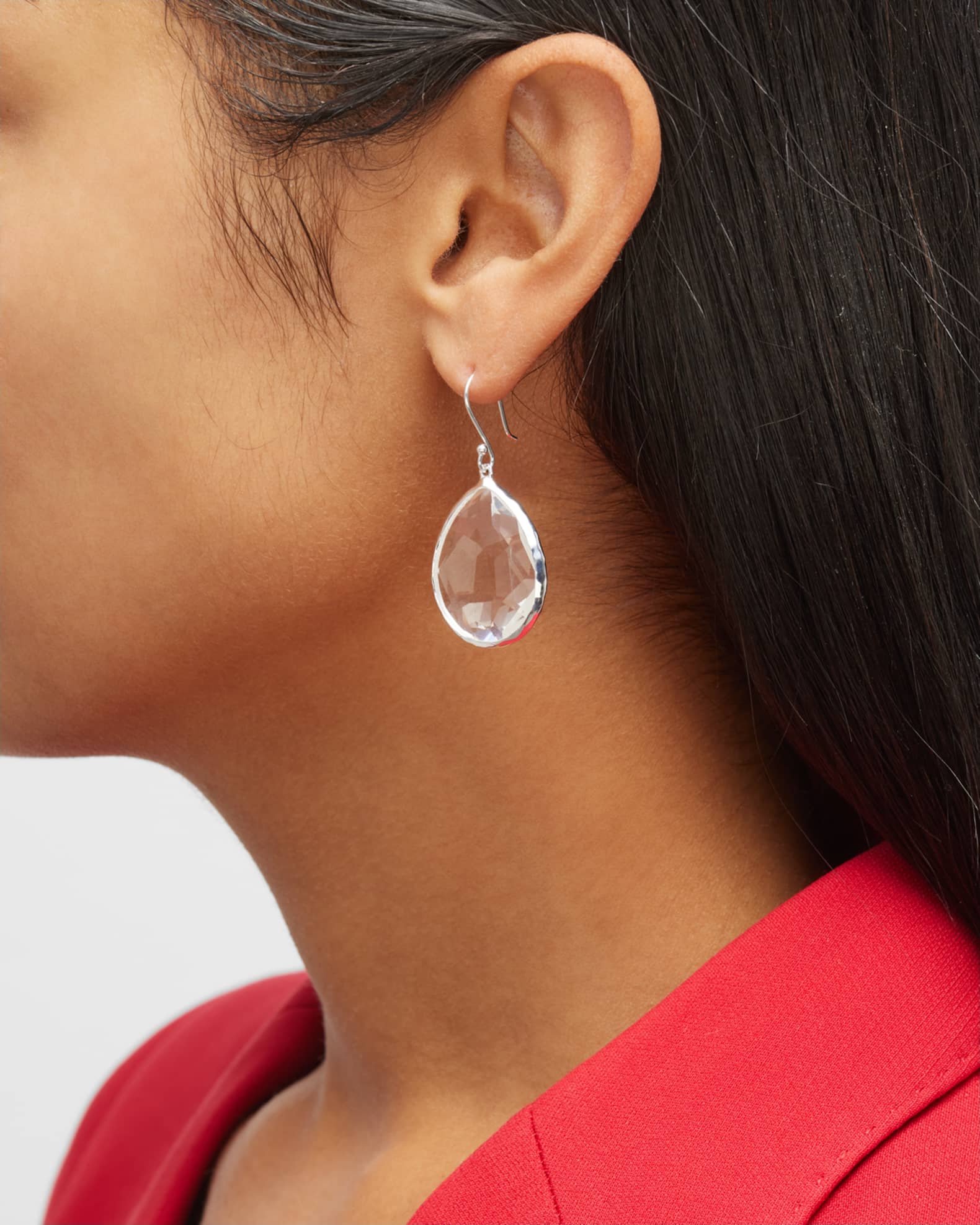 Large Teardrop Earrings in Sterling Silver 1