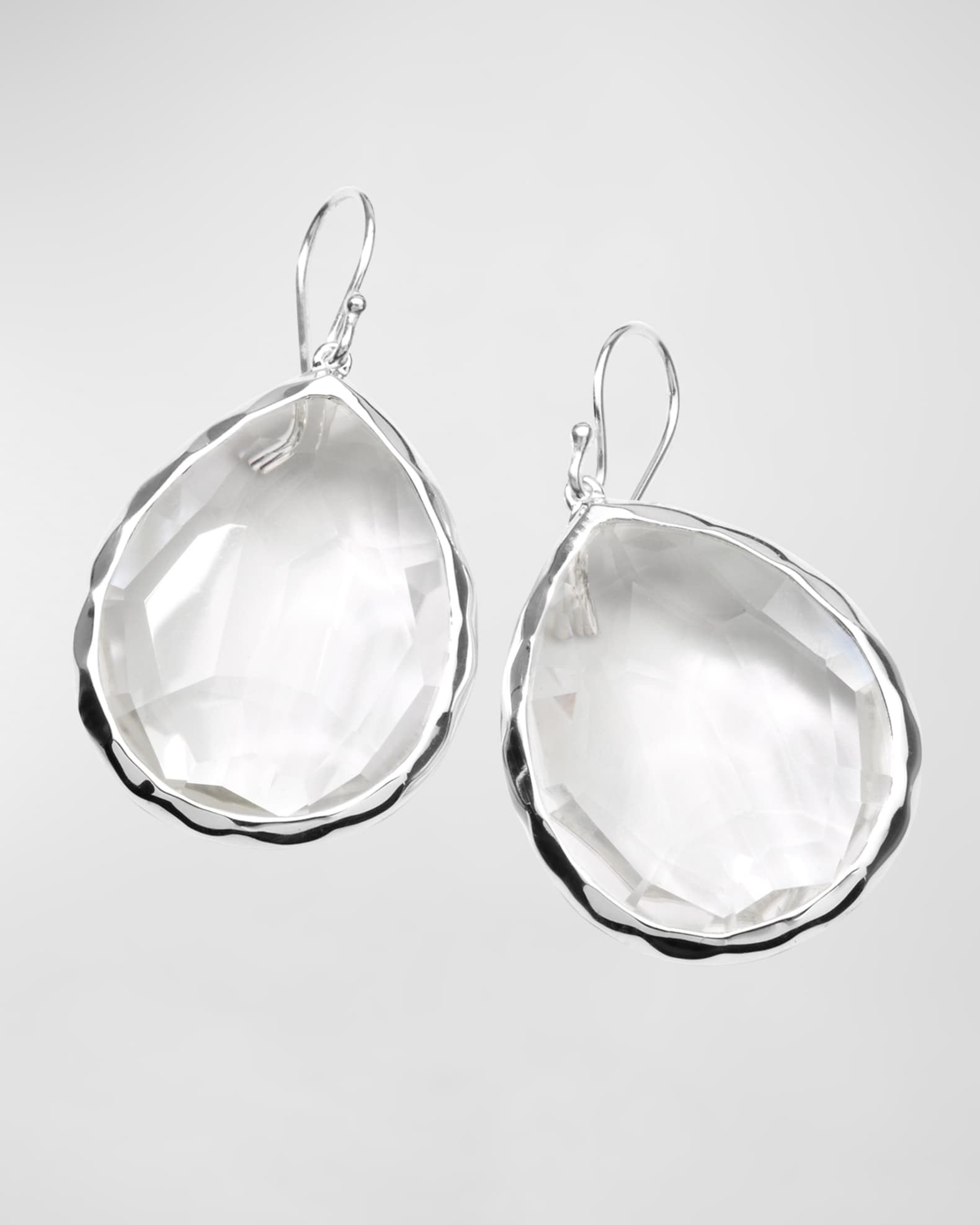 Large Teardrop Earrings in Sterling Silver 0