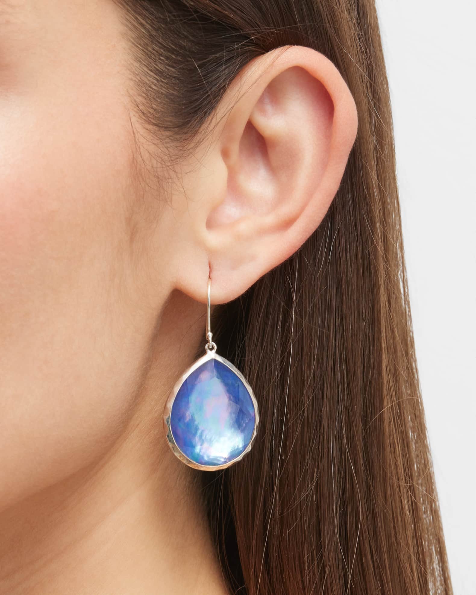 Large Teardrop Earrings in Sterling Silver 1