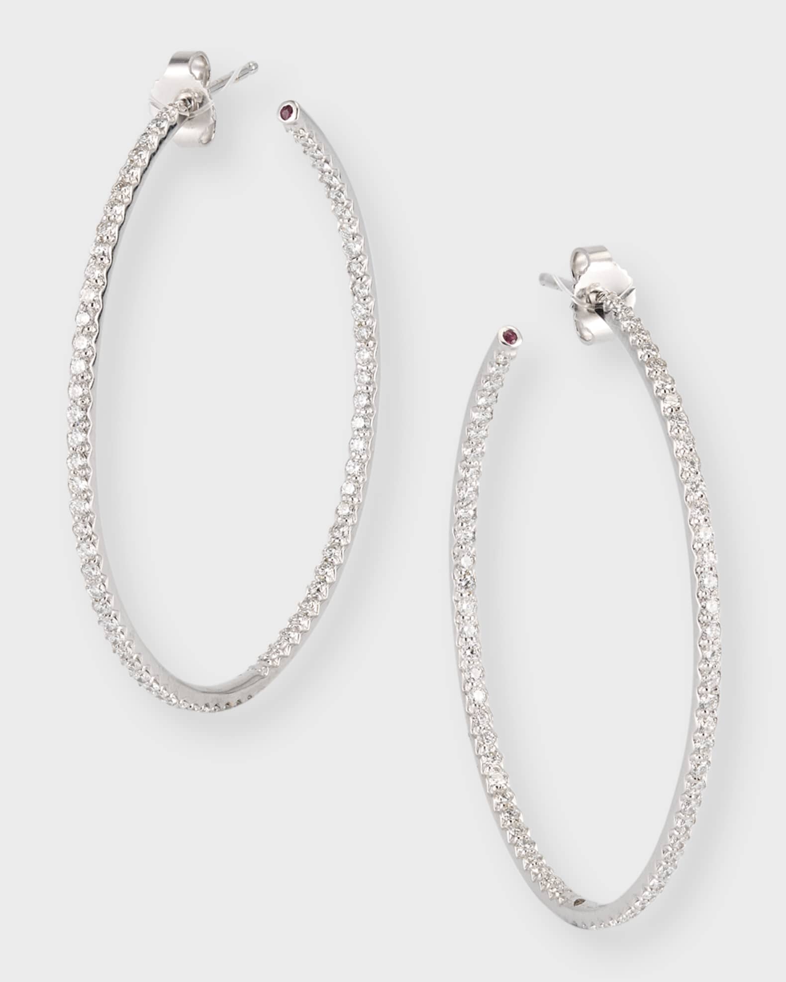 Roberto Coin 18K Perfect Diamond Hoop Earrings