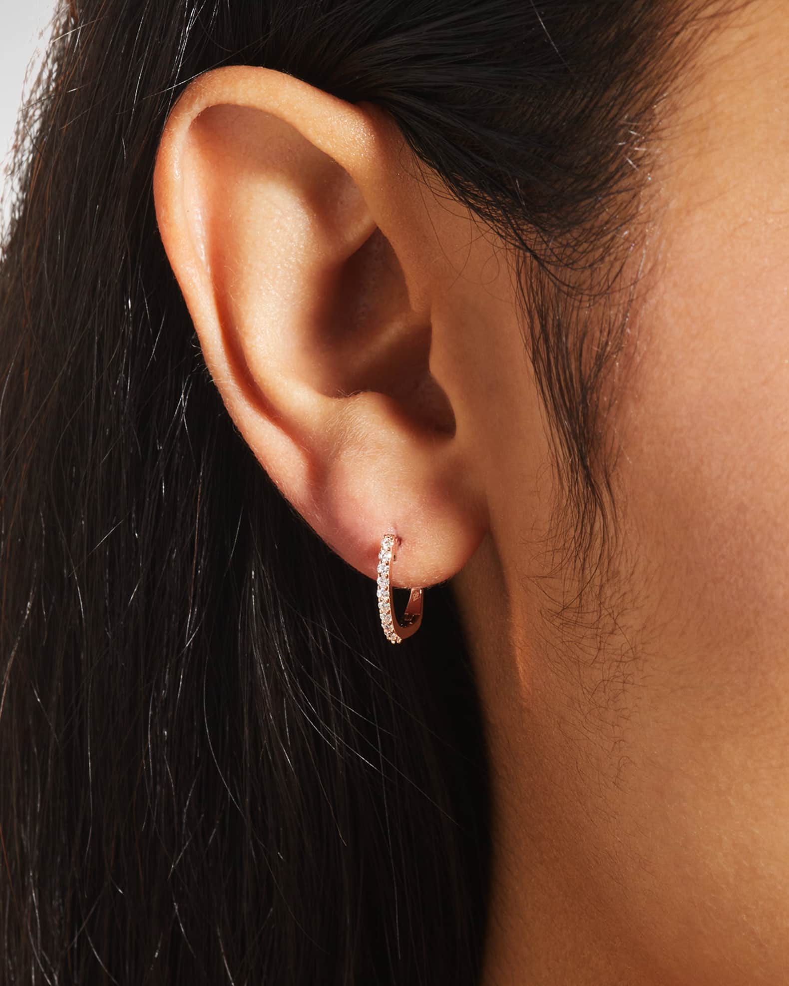 Pave Diamond Horseshoe Earrings 1