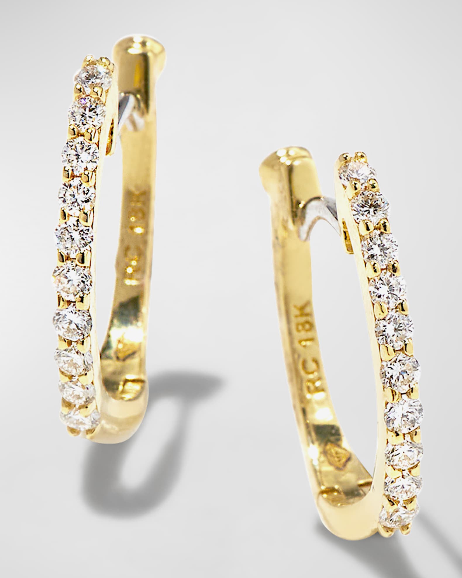 Roberto Coin Pave Diamond Horseshoe Earrings Neiman Marcus