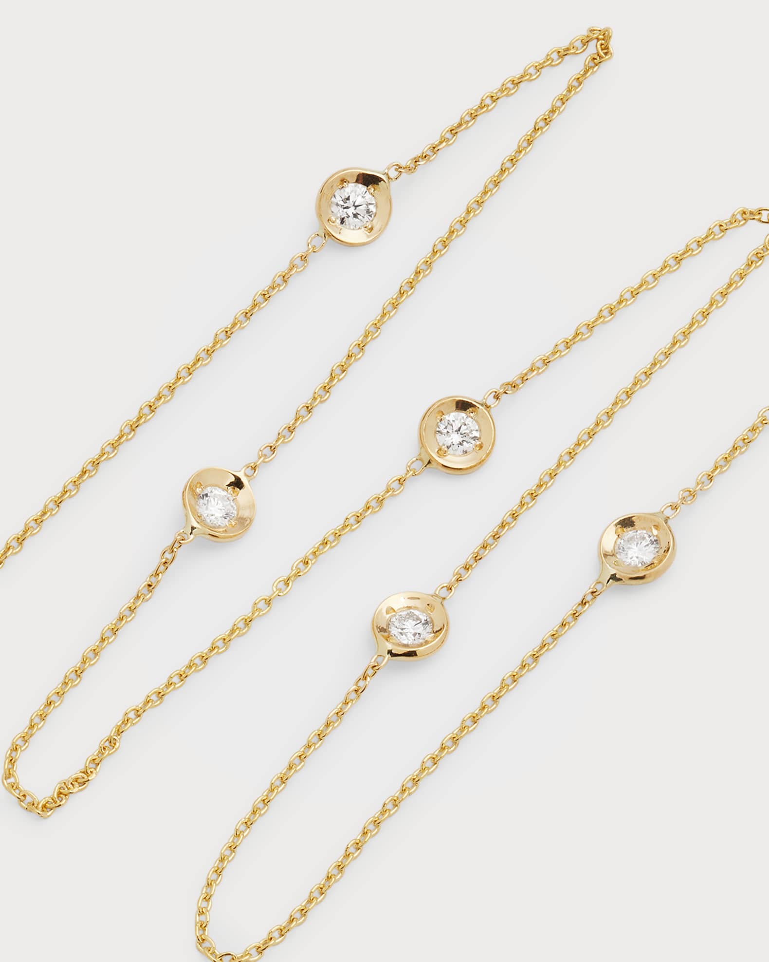 18k Gold Diamond Station Necklace 1