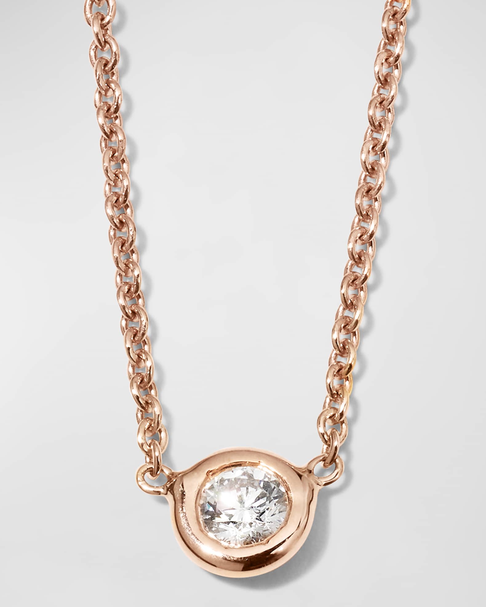 18k Gold Single Diamond Necklace 0