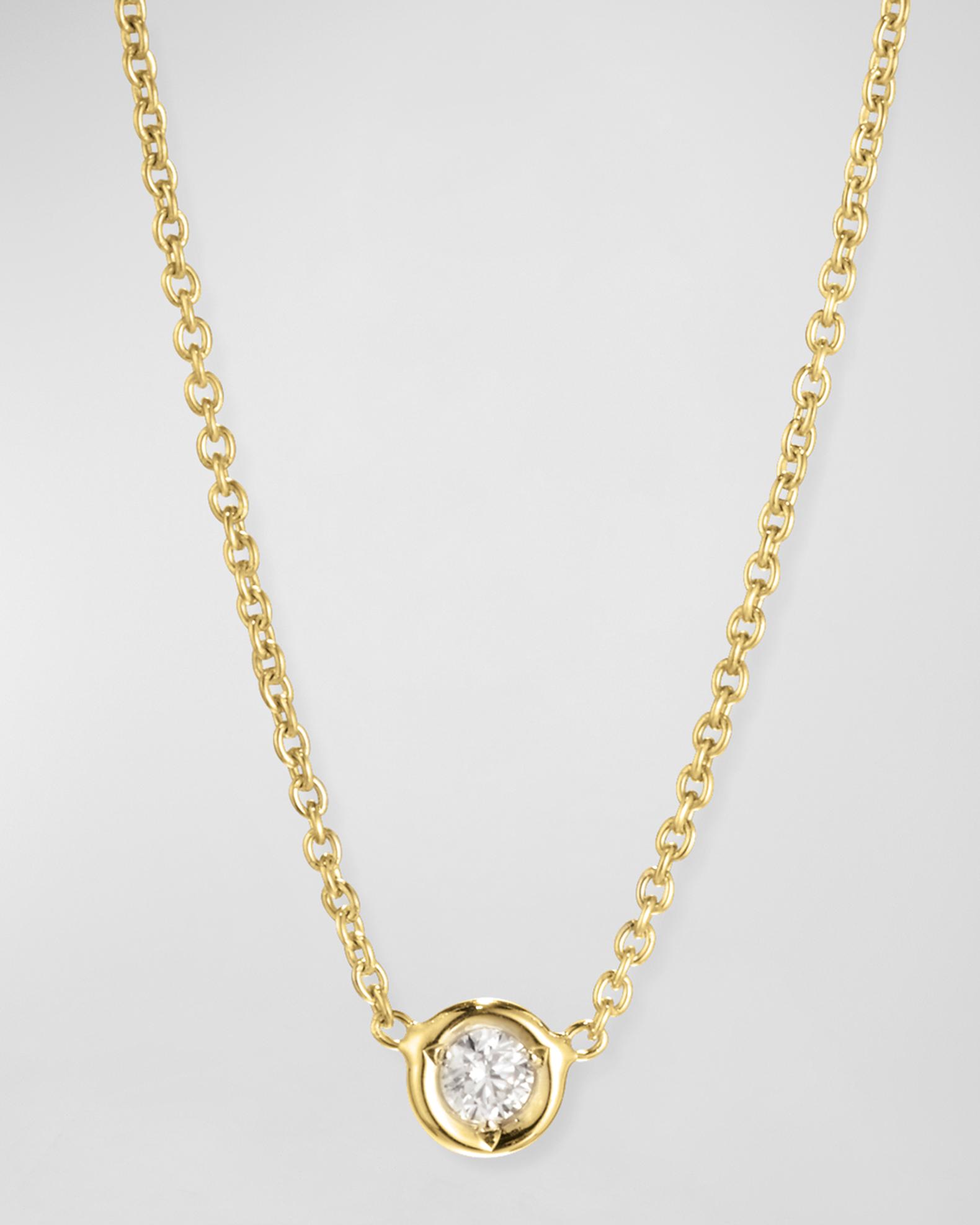Roberto Coin 18k Gold Single Diamond Necklace | Neiman Marcus