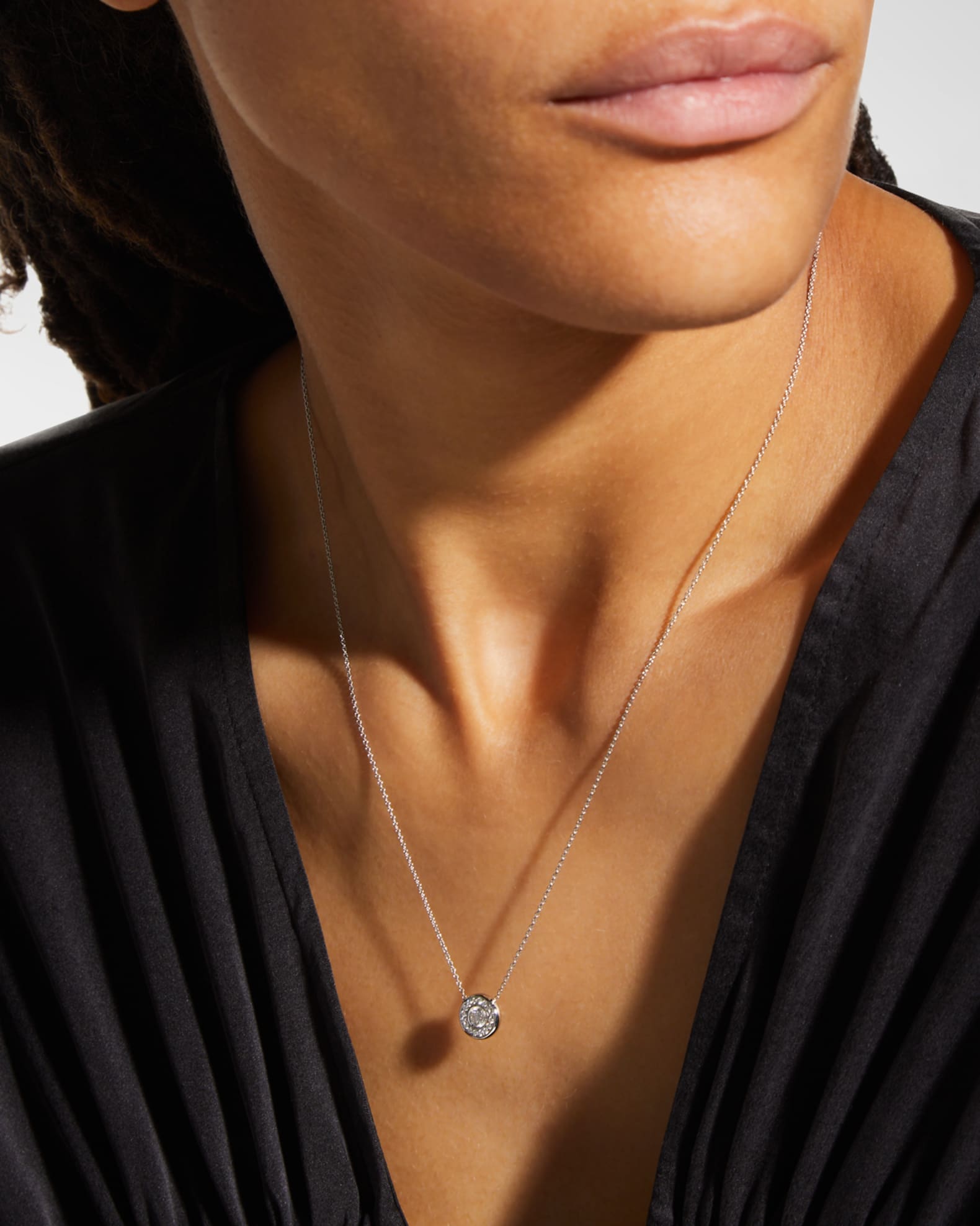 18k Gold Pave Diamond Pendant Necklace 1