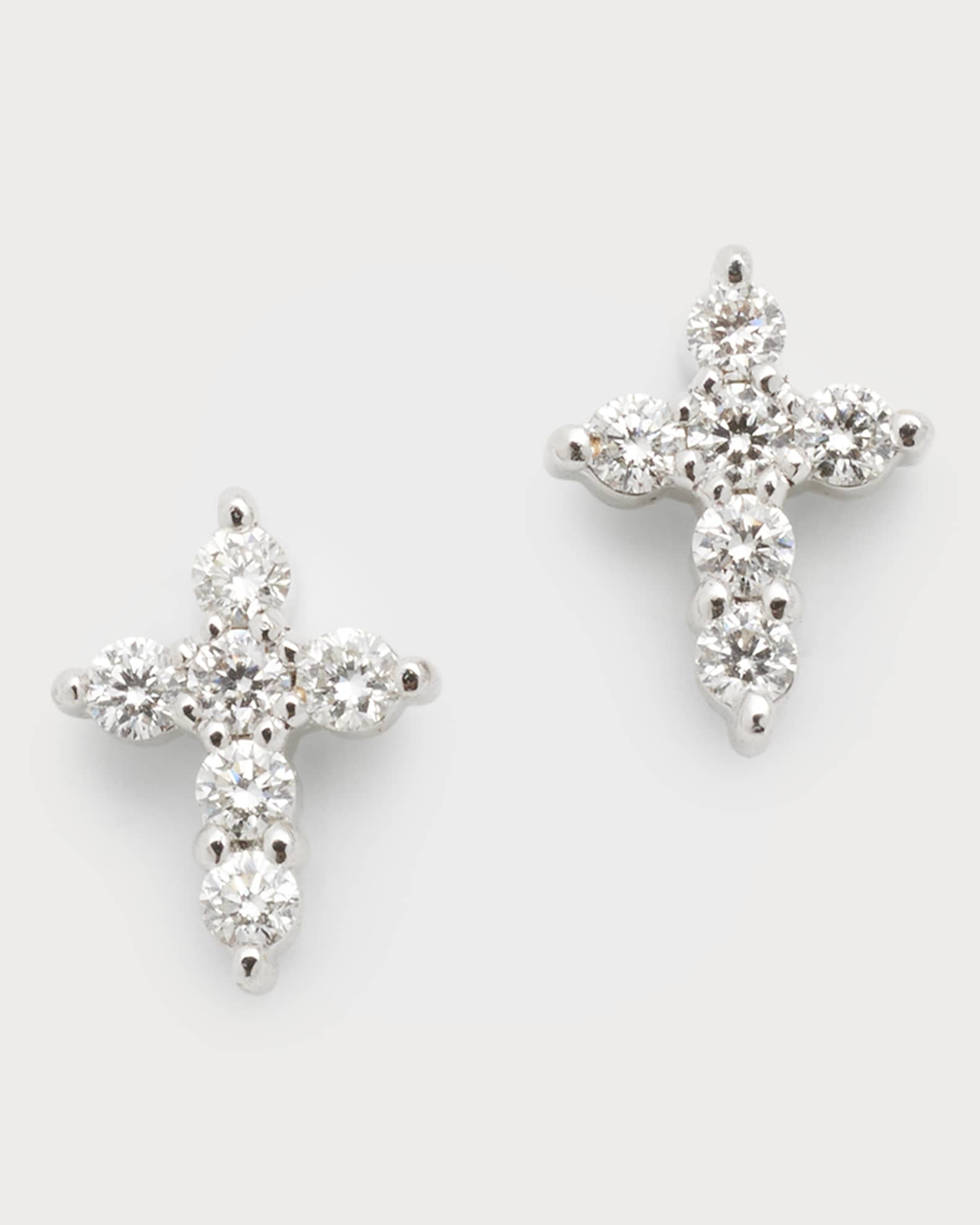 Mini Diamond Cross Stud Earrings 0