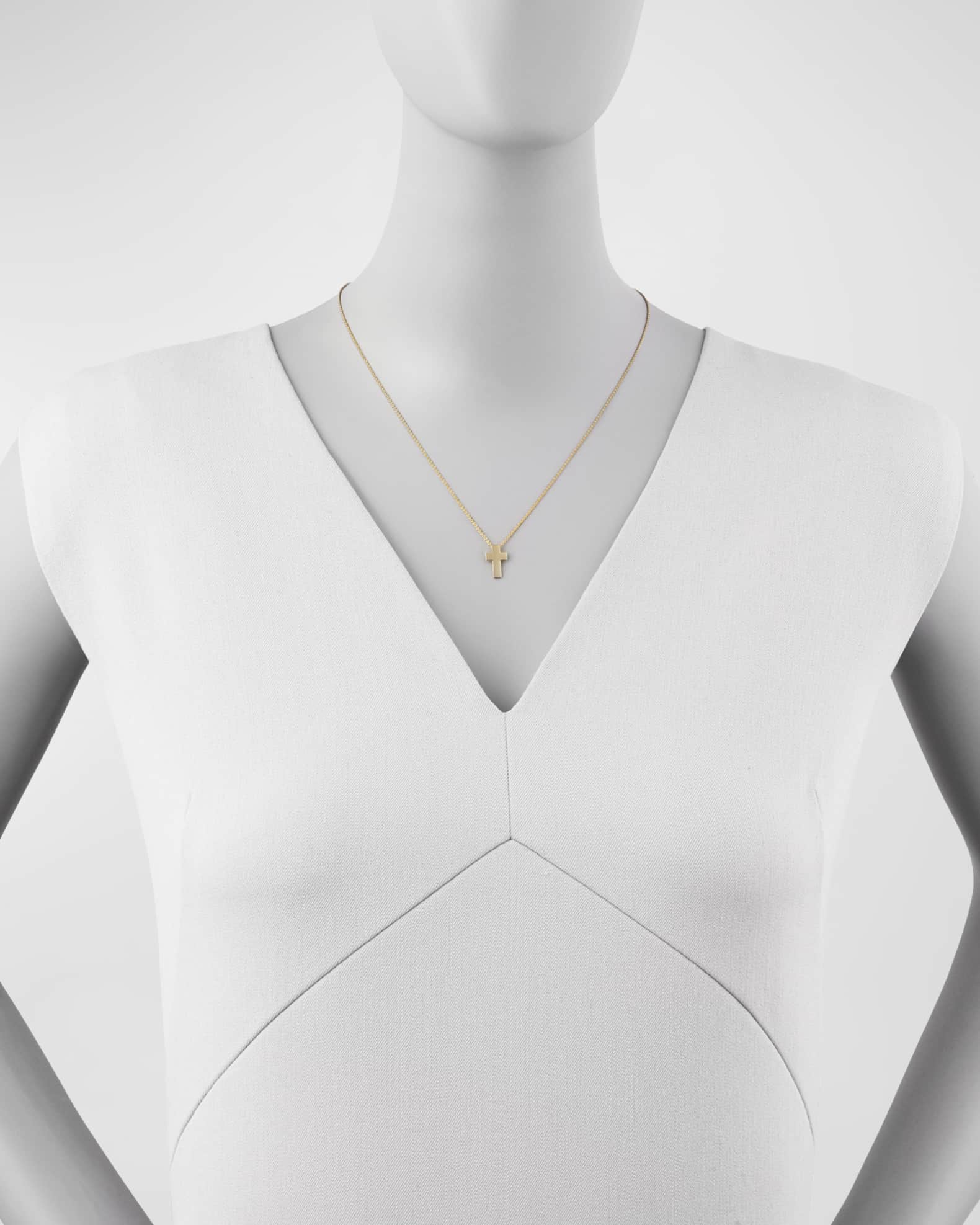 Small 18k Yellow Gold Cross Necklace 1