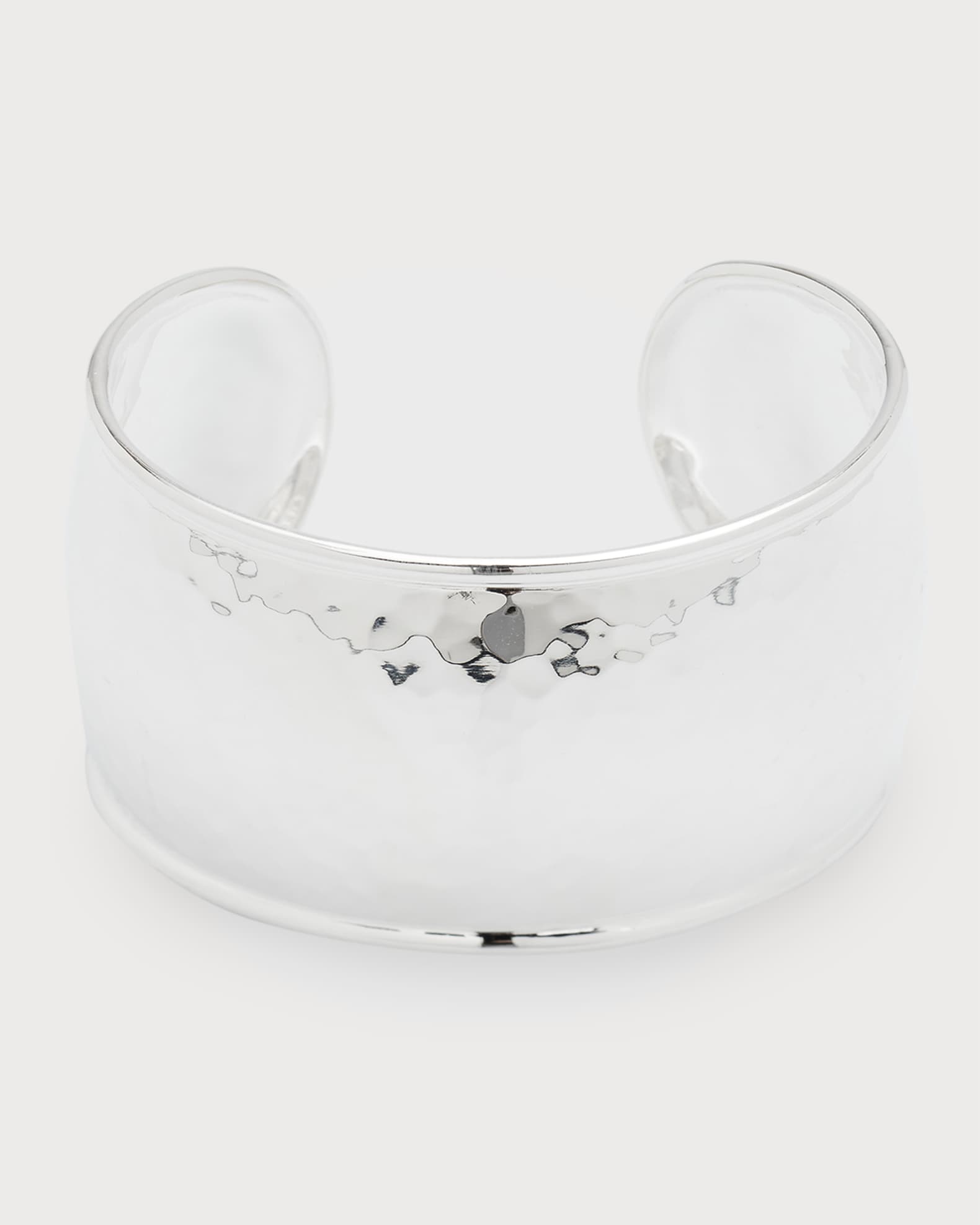 Statement Hammered Cuff Bracelet in Sterling Silver 0