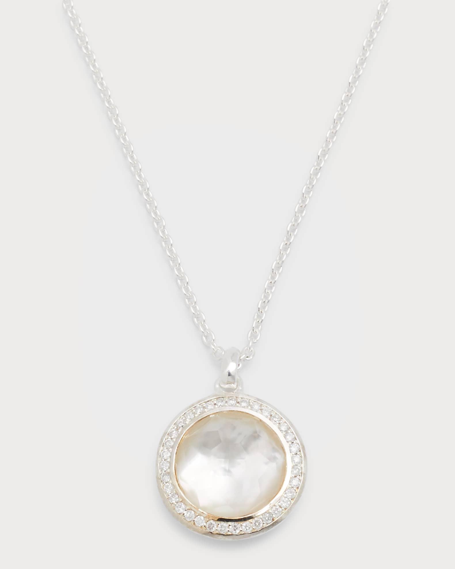 Mini Pendant Necklace in Sterling Silver with Diamonds | Neiman Marcus