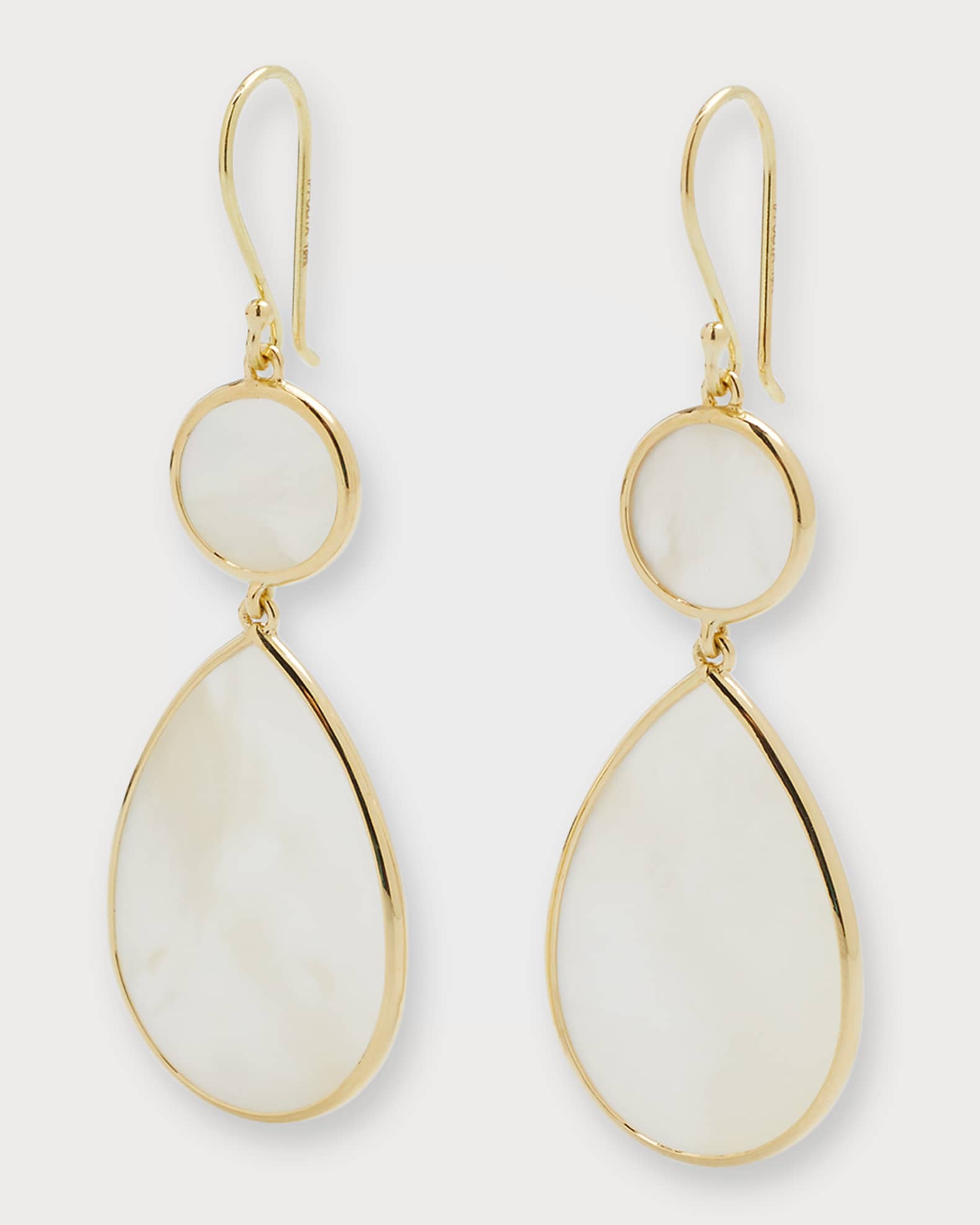 Snowman 2-Stone Drop Earrings in 18K Gold 0
