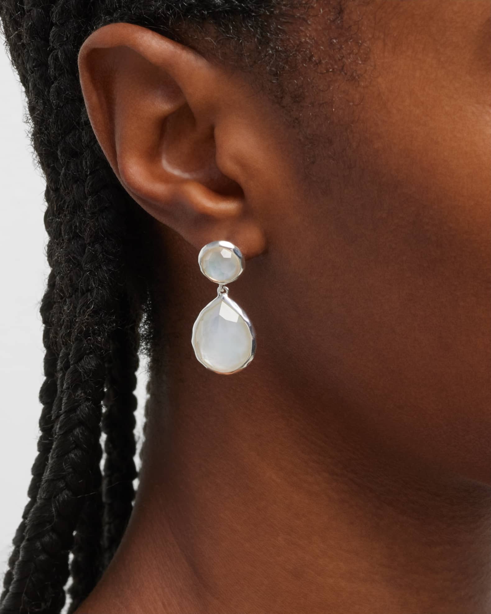 2-Stone Earrings in Sterling Silver 1