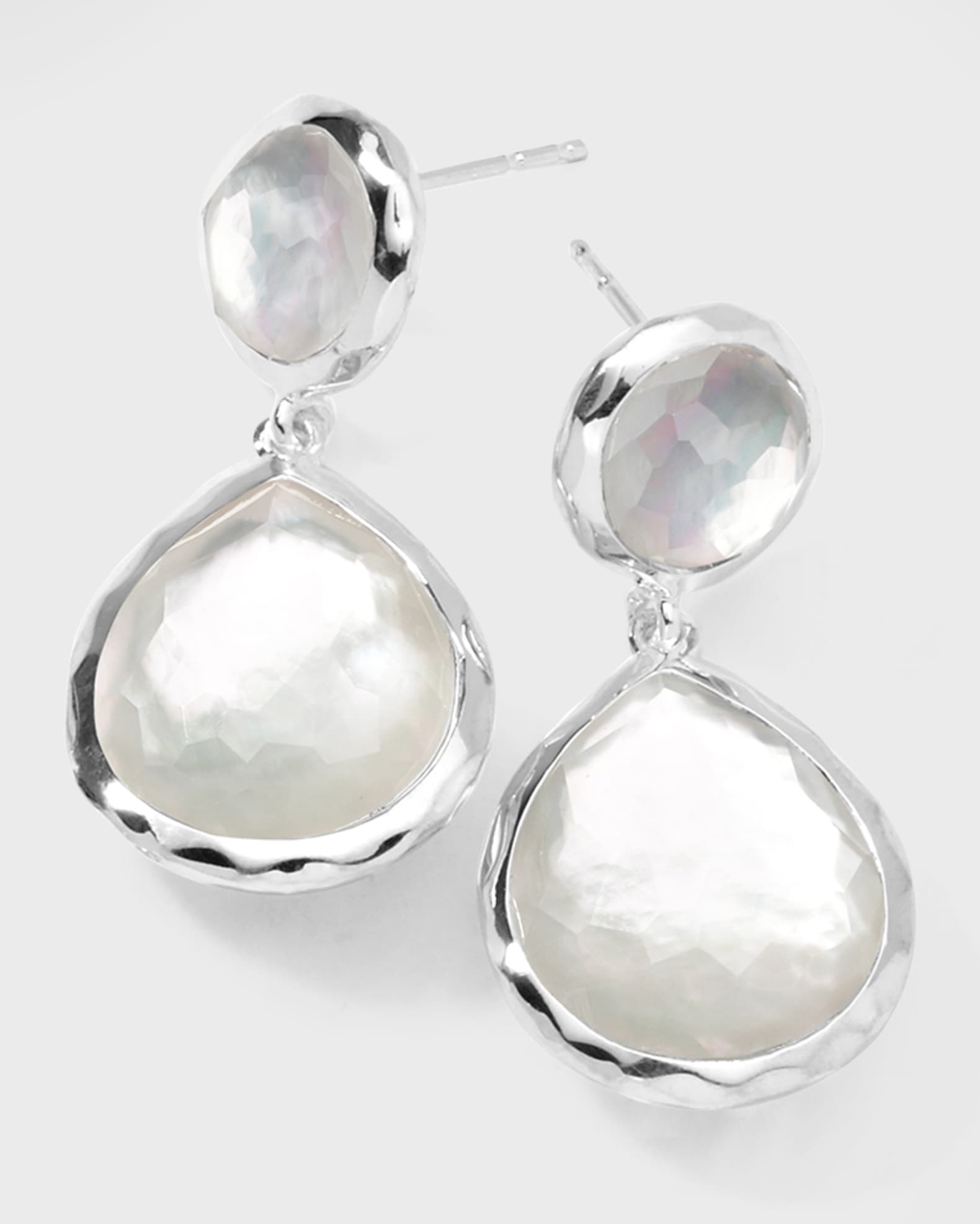 2-Stone Earrings in Sterling Silver 0