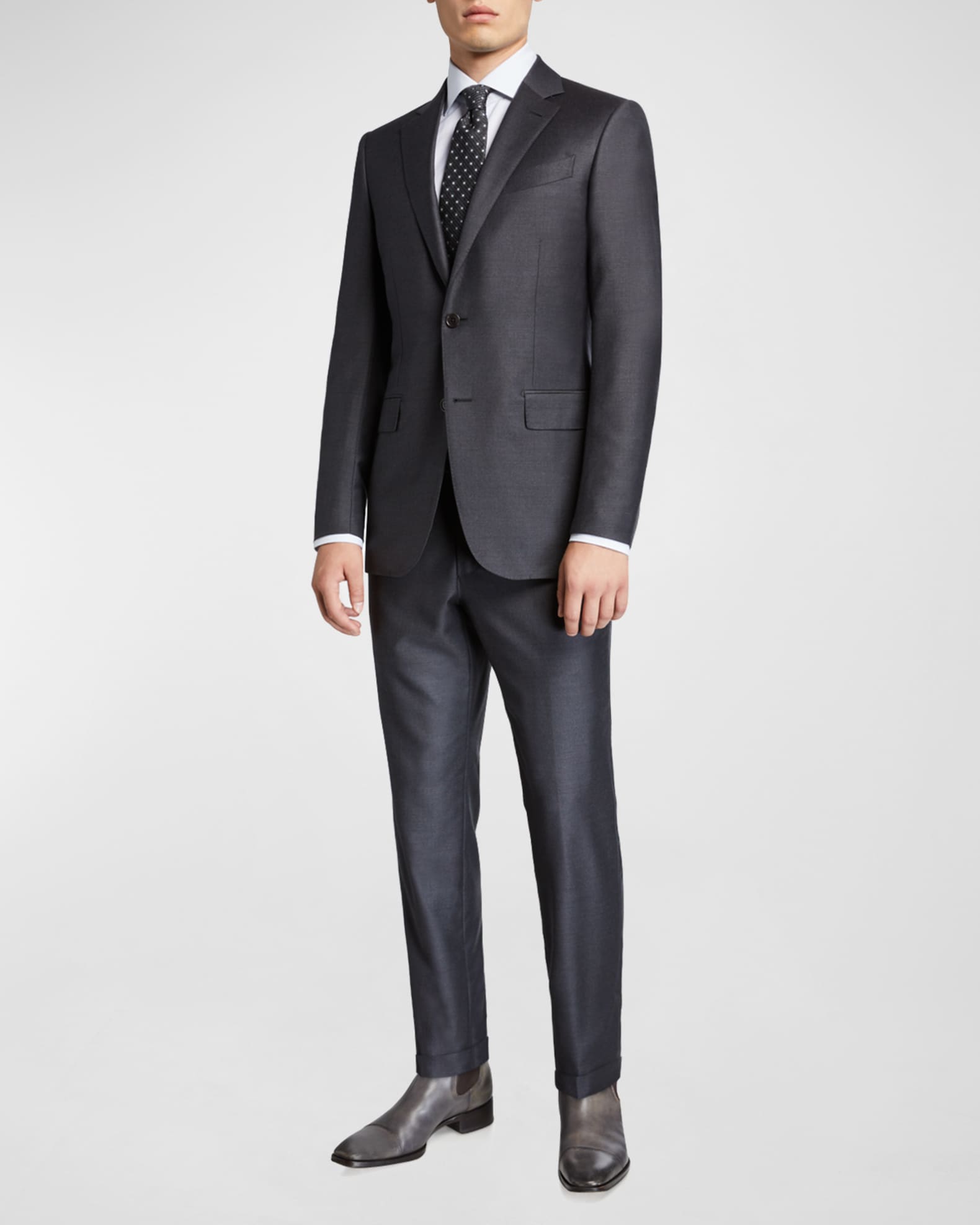 Ermenegildo Zegna Z 2pc Wool Suit in Black for Men Mens Clothing Suits 