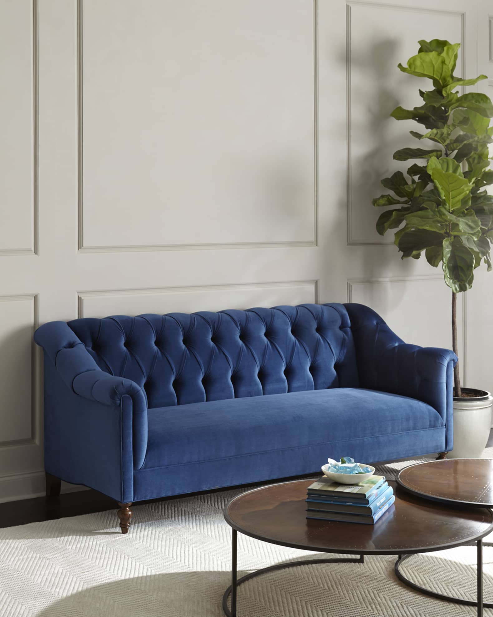 Raina Tufted Velvet Sofa 84" 0