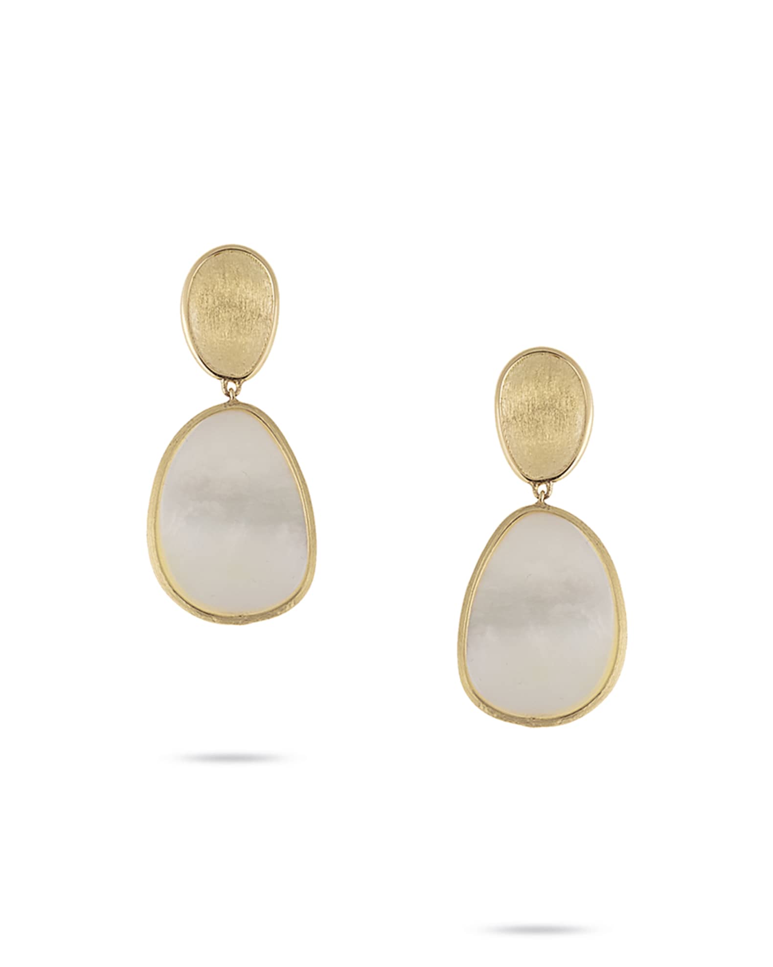 Lunaria Small Mother-of-Pearl Drop Earrings in 18K Gold 0