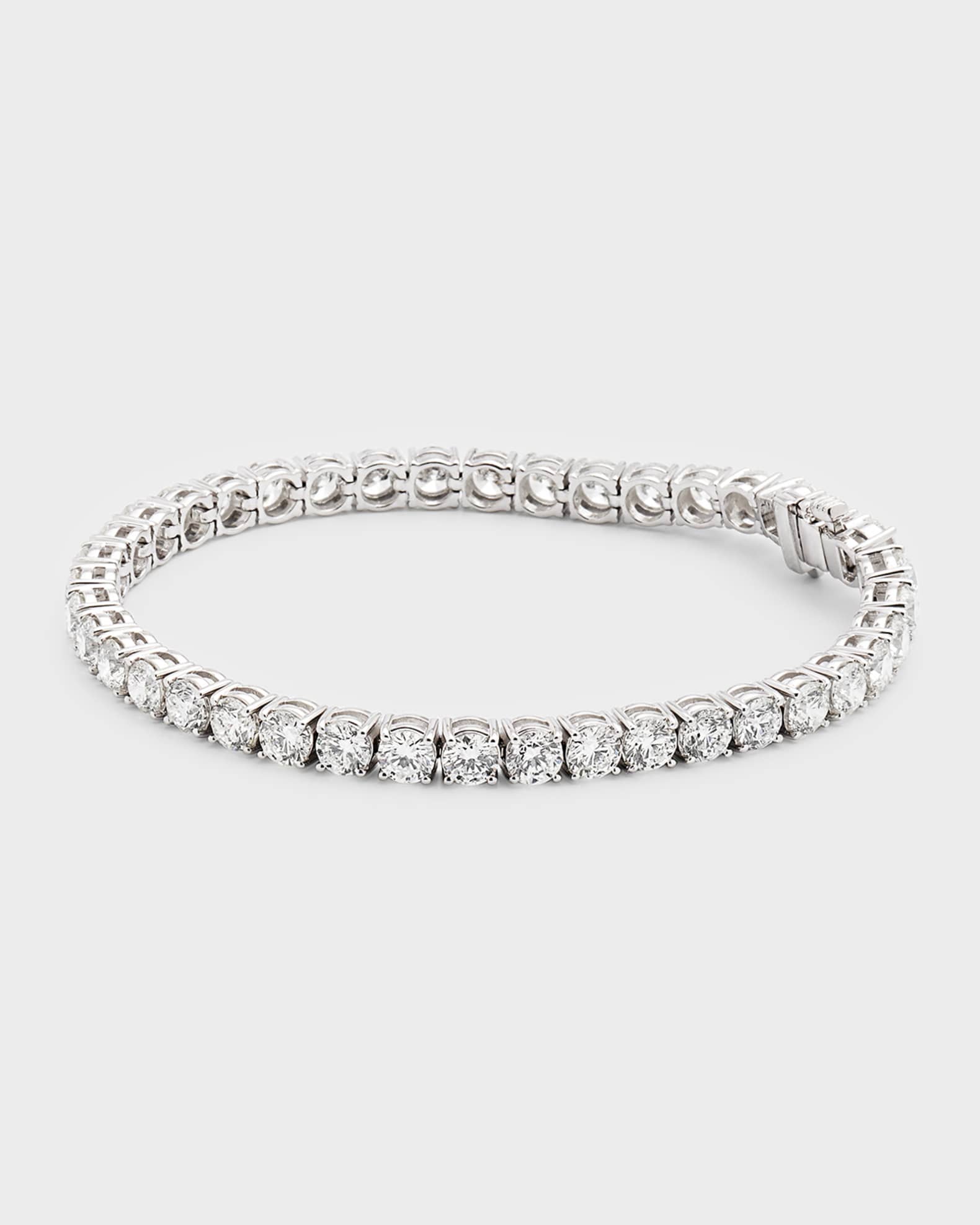 18K White Gold FG-SI1 Diamond Tennis Bracelet, 13.2tcw, 7"L 0