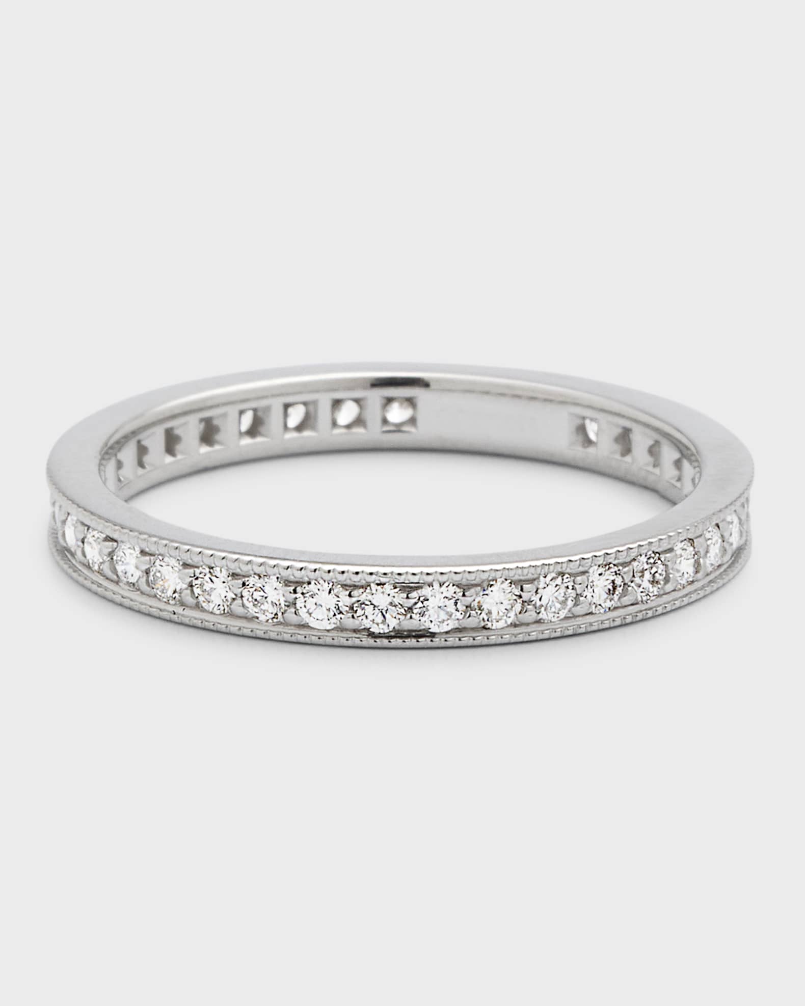 Channel-Set Diamond Eternity Band Ring in 18K White Gold 0