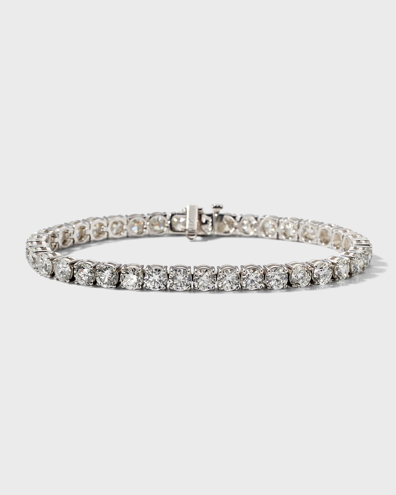 18k White Gold Diamond Tennis Bracelet, 14.43tcw, 7"L 0