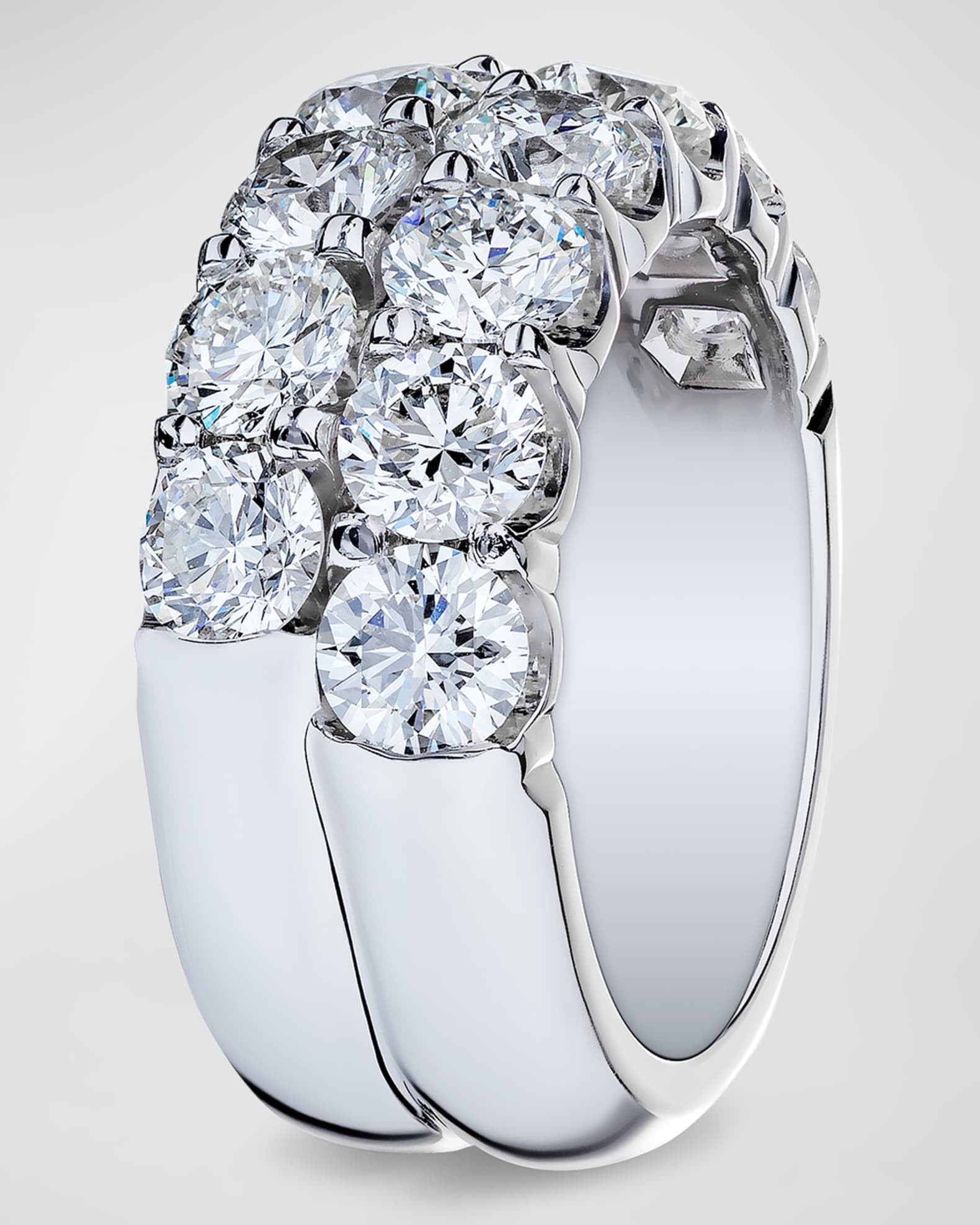 18K White Gold Diamond Band Ring, Size 6.75, 4.90tcw 1