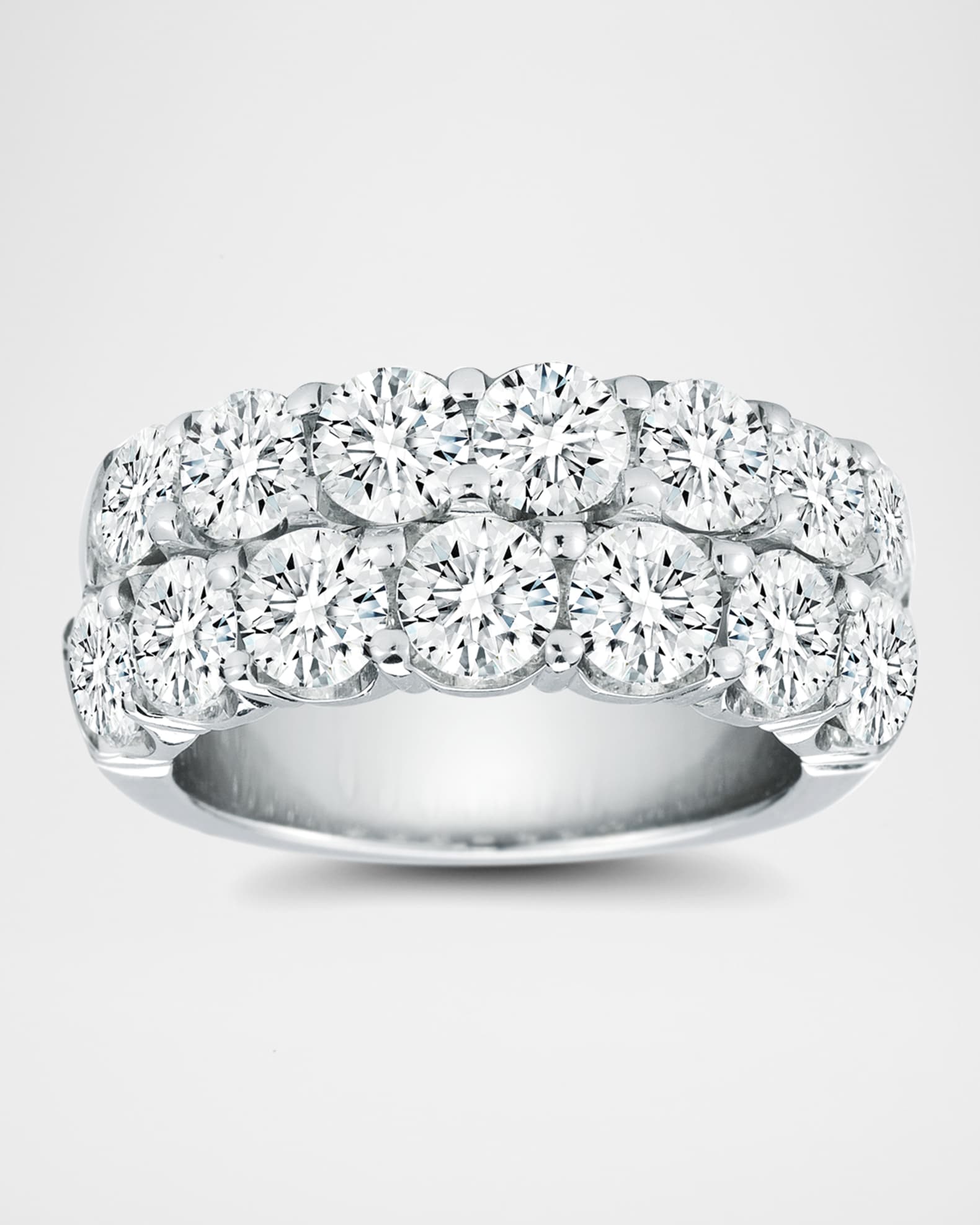 18K White Gold Diamond Band Ring, Size 6.75, 4.90tcw 0