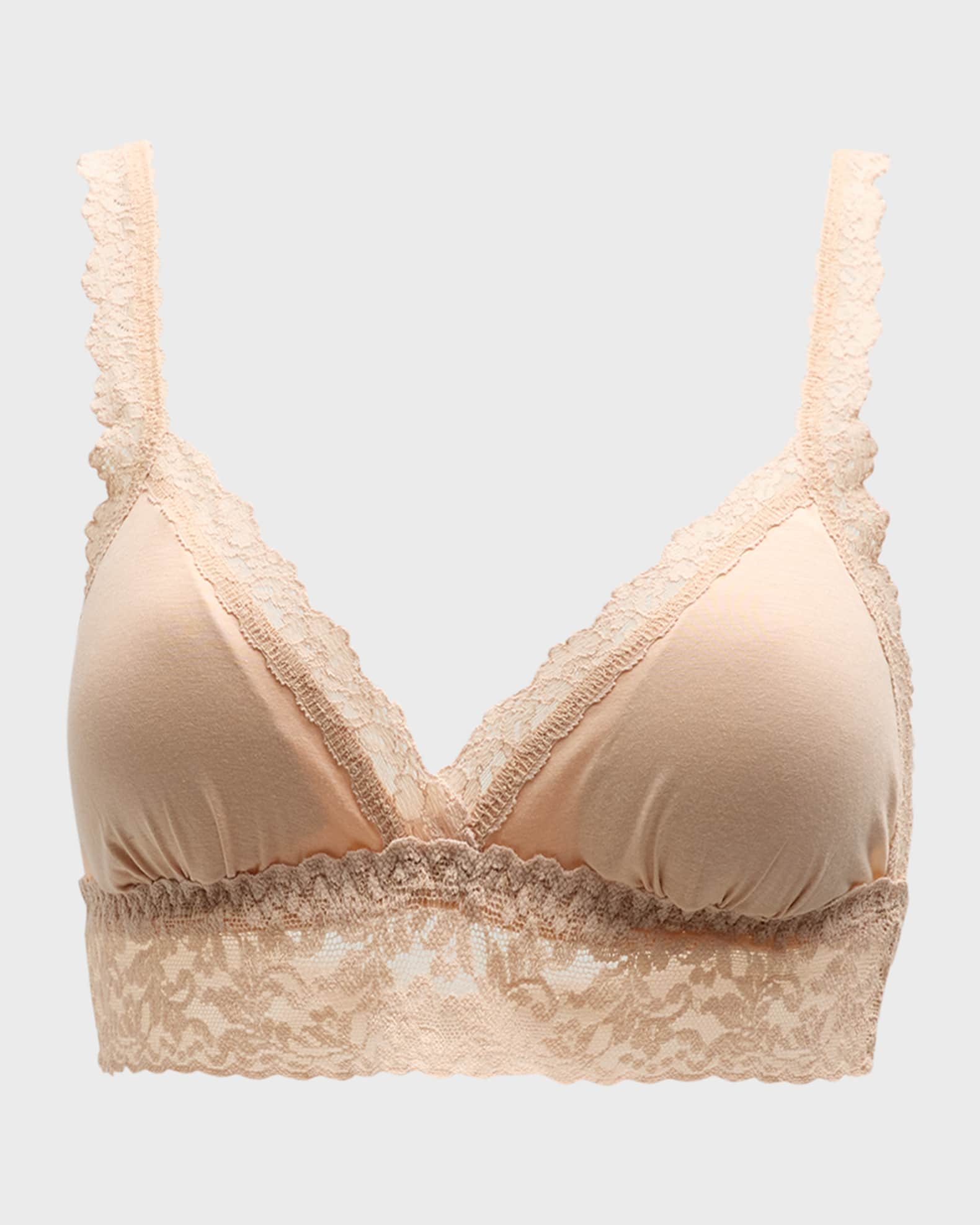 Organic Cotton Padded Lace-Trim Bralette 0