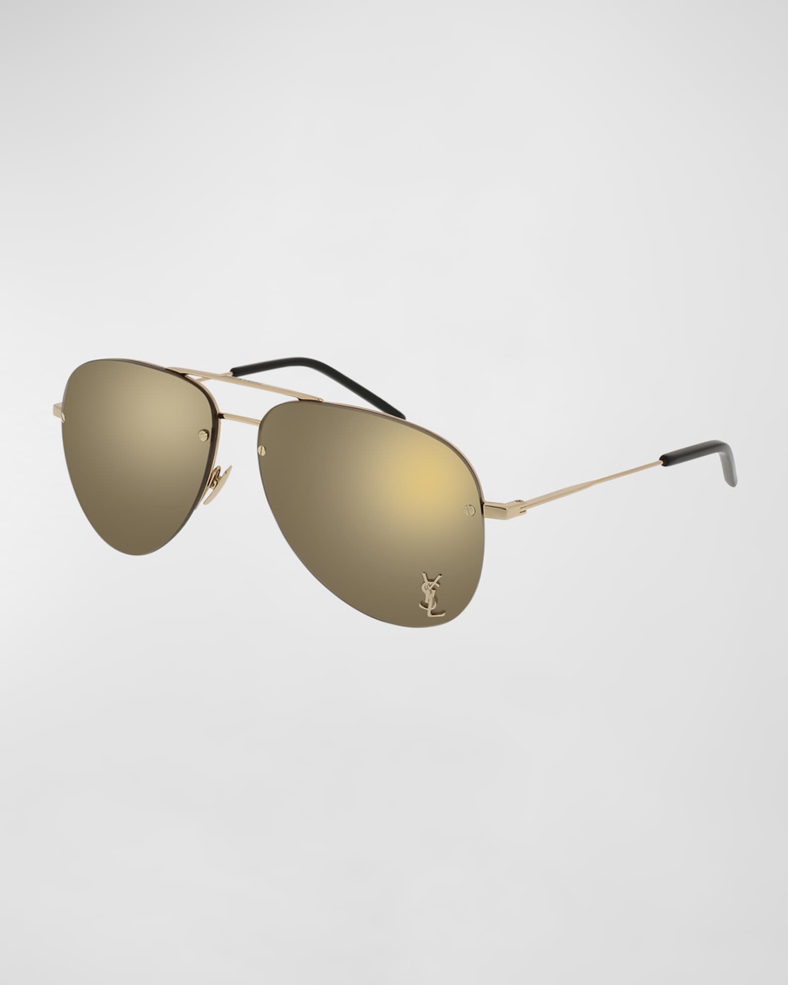 サンローラン Saint Laurent Classic 11 Monochromatic Aviator Sunglasses | Neiman