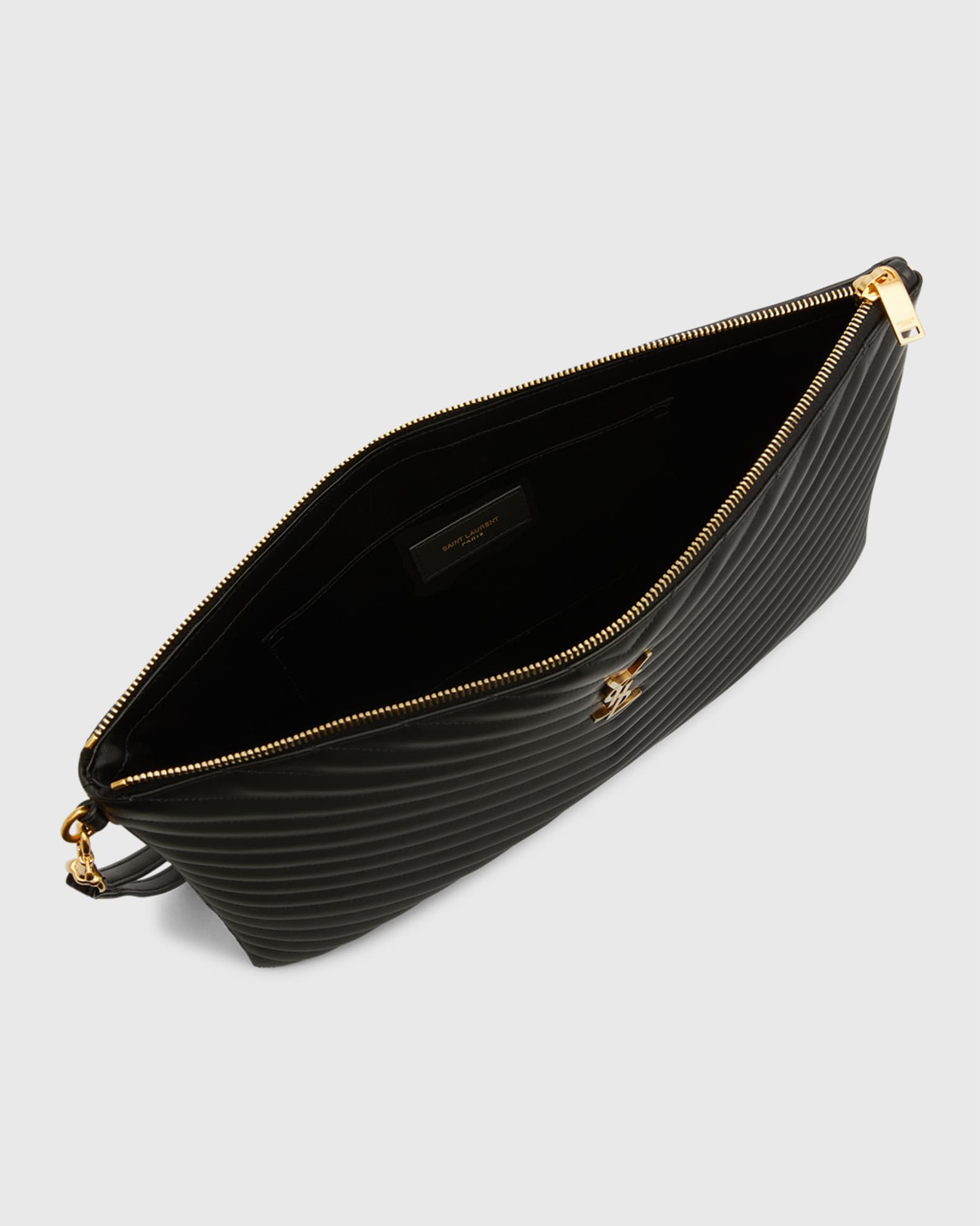 Saint Laurent YSL Monogram Large Pouch in Smooth Leather Neiman Marcus