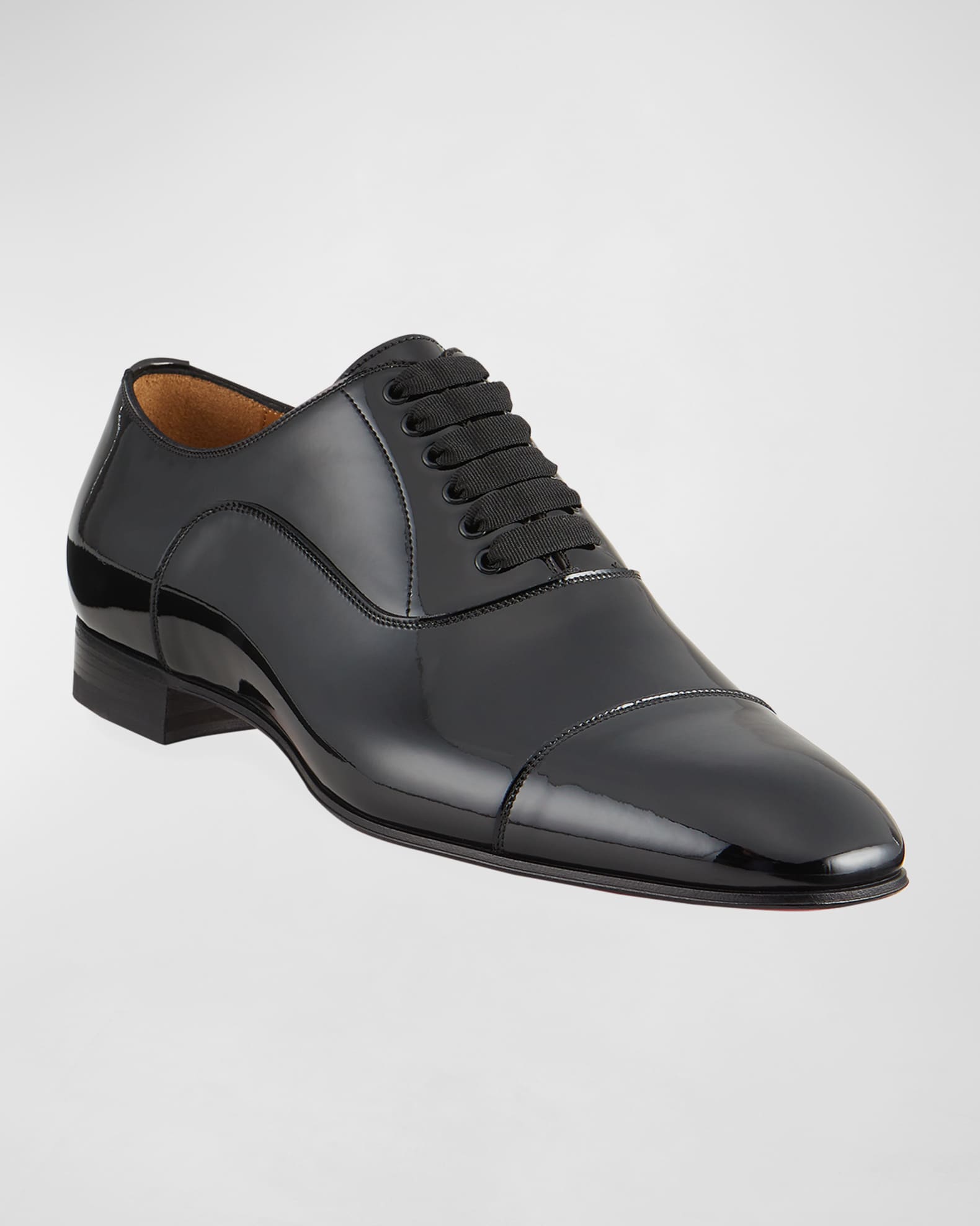 CHRISTIAN LOUBOUTIN: Oxford shoes Greggio in leather - Black  Christian  Louboutin brogue shoes 1150376 online at