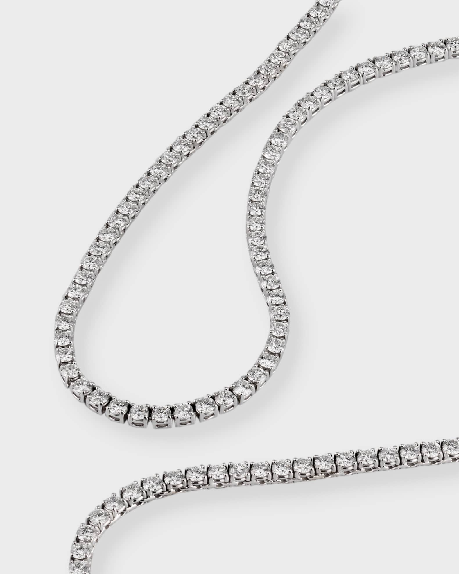 Neiman Marcus Diamonds 18k White Gold Diamond Tennis Necklace 18 L 11.78tcw Neiman Marcus