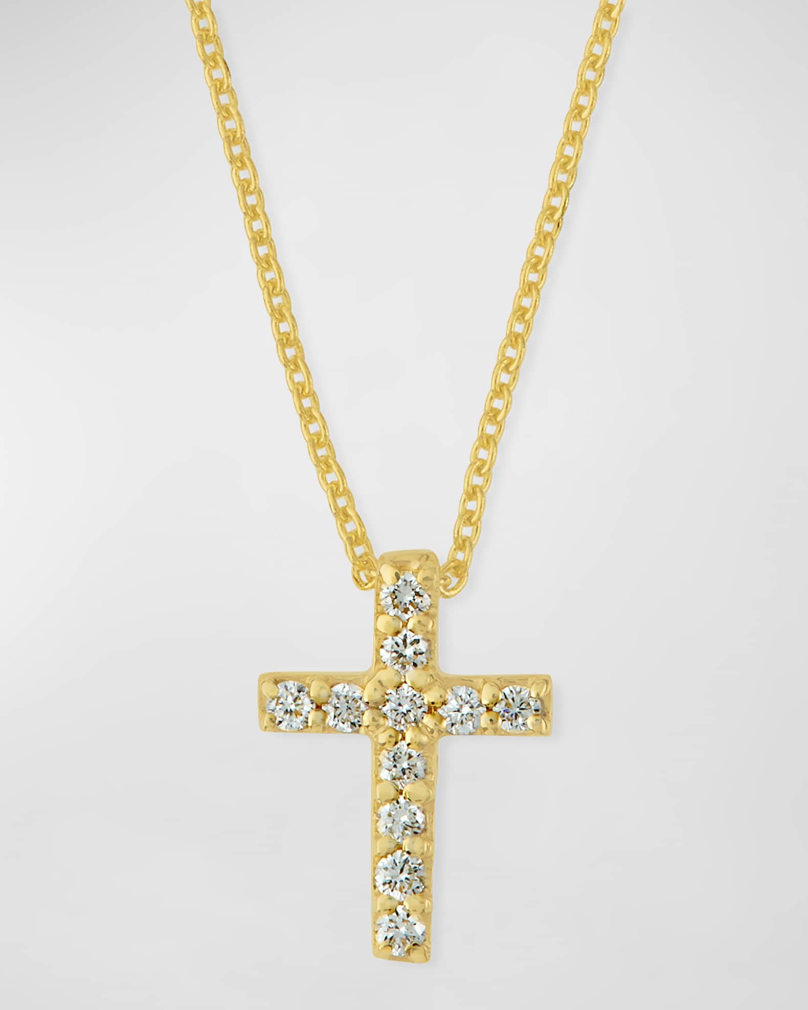 Roberto Coin 18k Small Diamond Cross Pendant Necklace