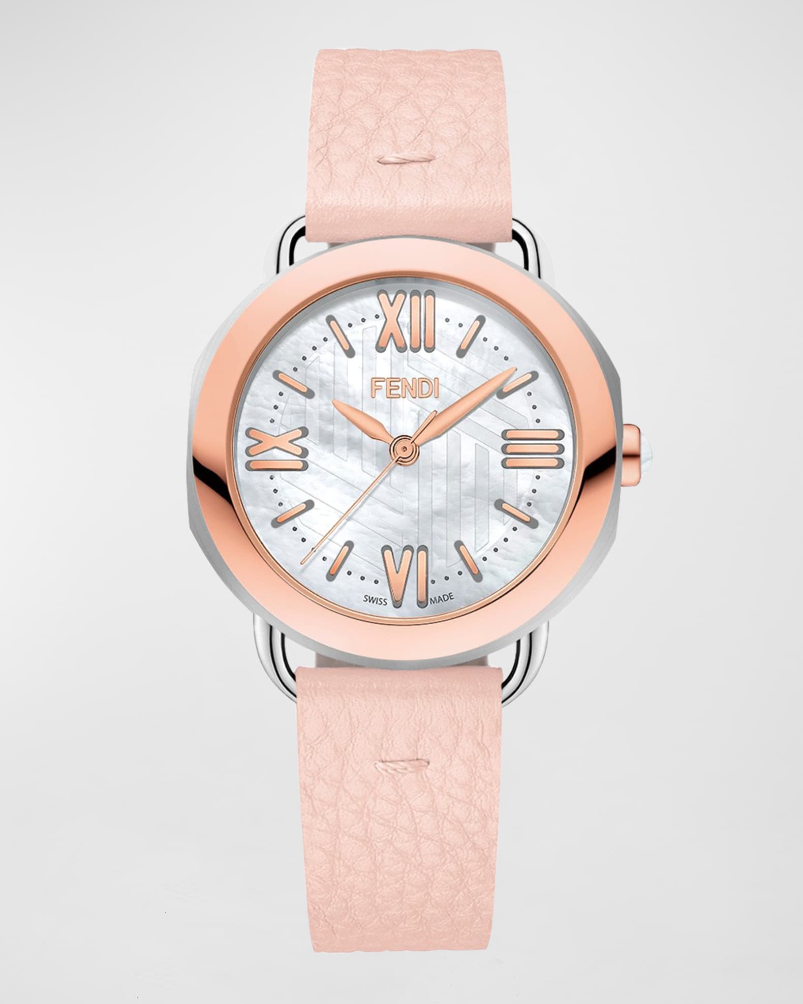 Fendi 36mm Selleria Leather Strap Watch Pink Neiman Marcus
