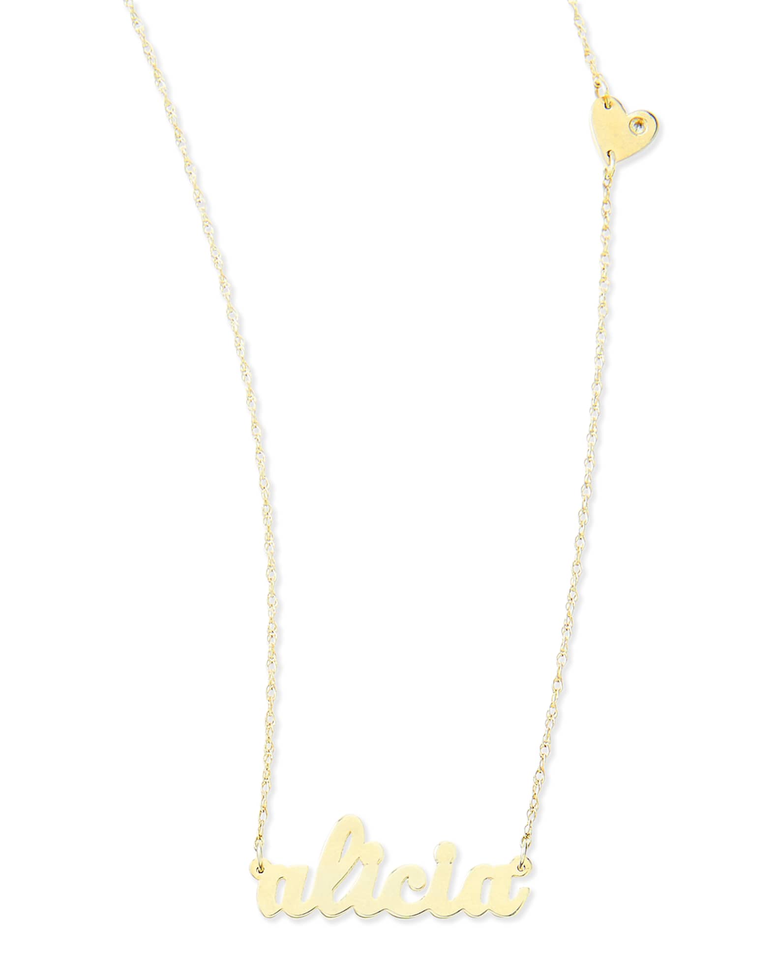 Jennifer Zeuner Abigail Style Personalized Name Necklace With Diamond Heart Neiman Marcus