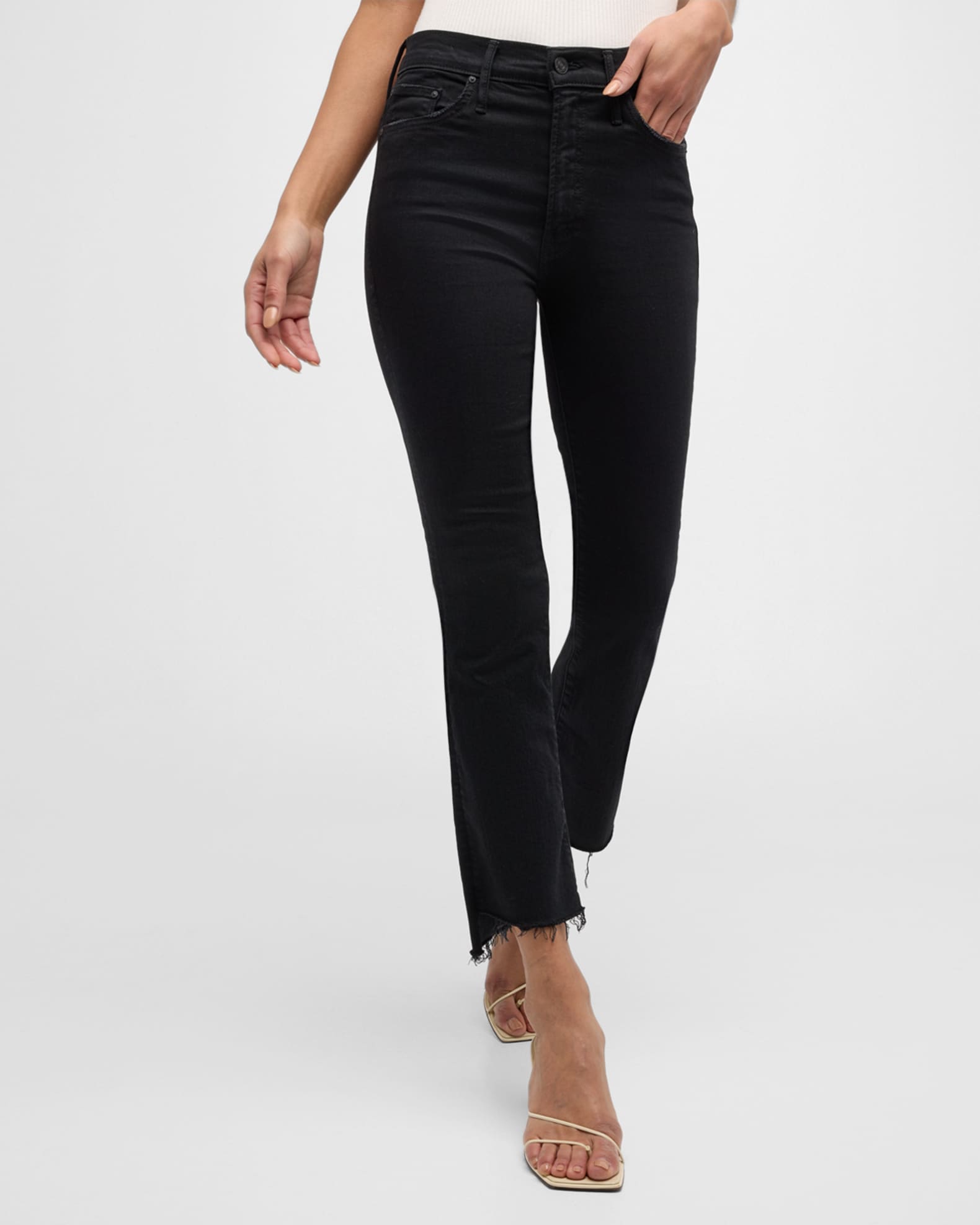 MOTHER The Insider Crop Step Fray Jeans | Neiman Marcus